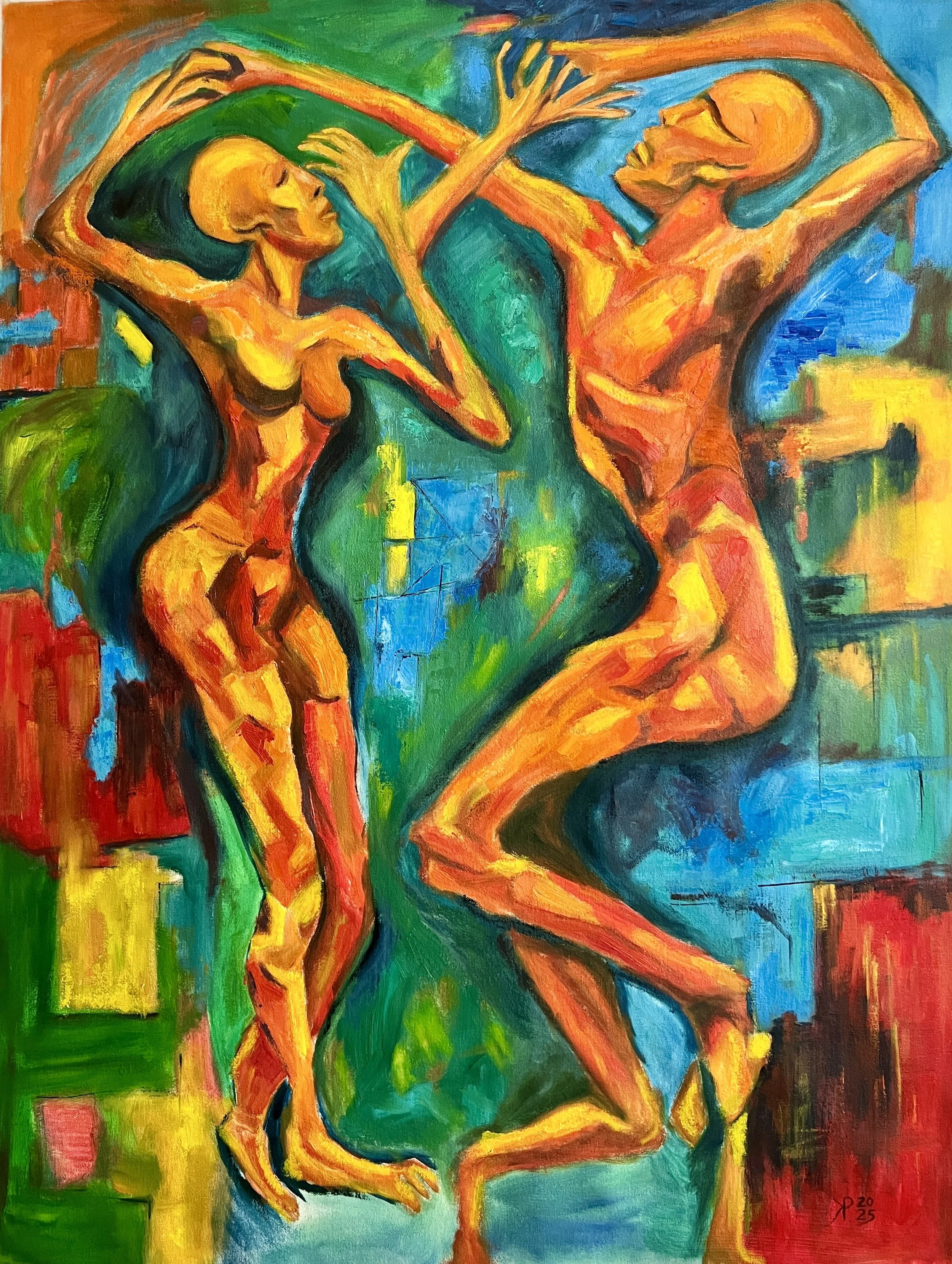 Title: Bust a Move / 
Medium: Oil and oil stick on canvas /	
Size: 33x43 inches / 	
Price: Rs. 93,000 /
AVAILABLE
