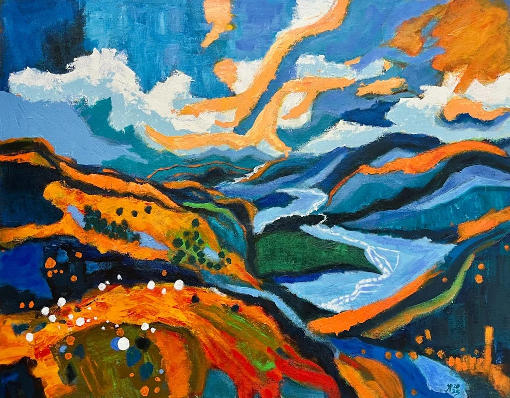 Title:  Brain Waves/ 
Medium: Acrylic on Canvas /	
Size: 24x30 inches / 	
Price: Rs. 39,500 /
AVAILABLE