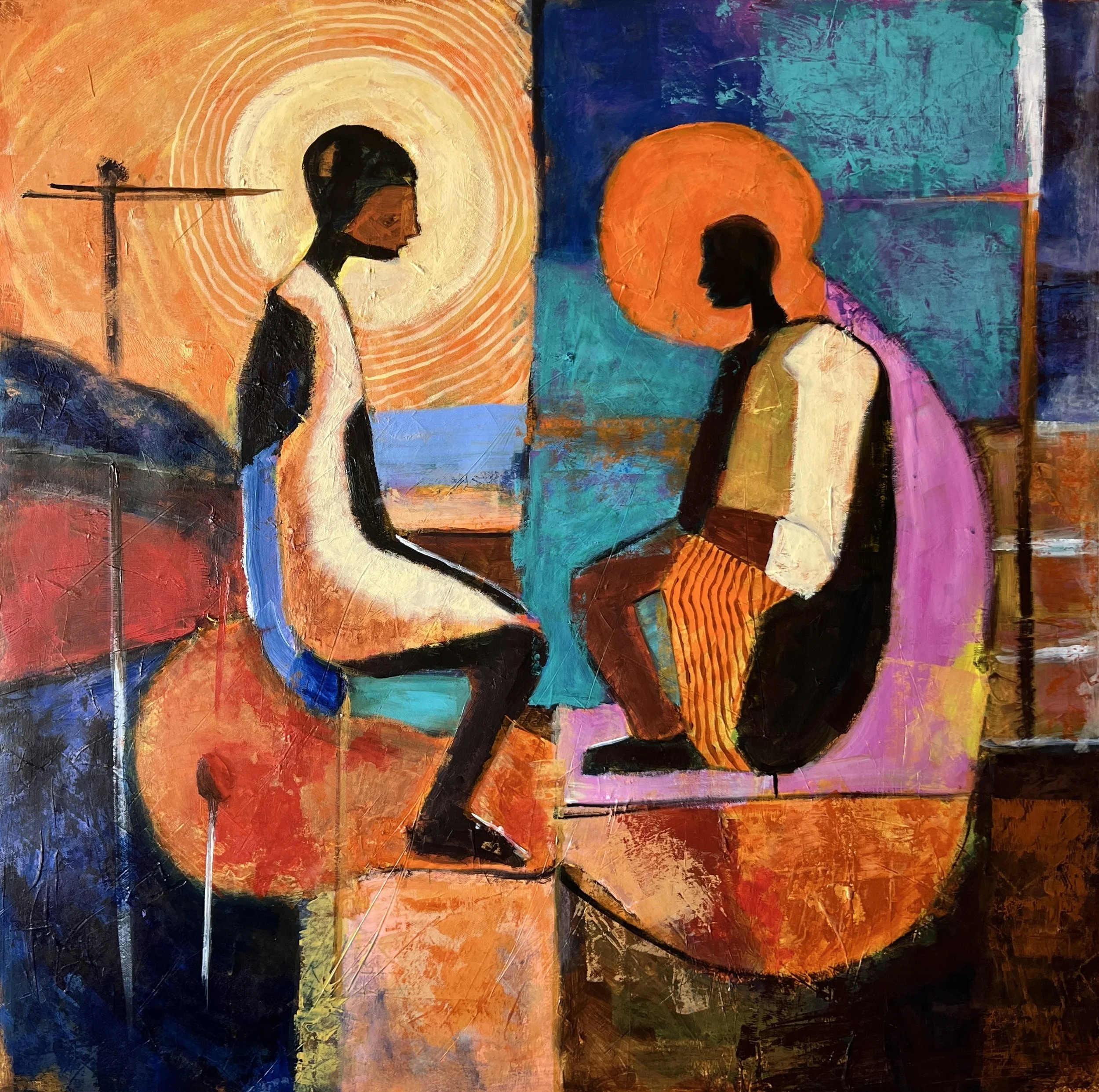 Title:  The Distance Between Us/ 
Medium: Acrylic on Canvas /	
Size: 36x36 inches / 	
Price: Rs. 72,500 /
AVAILABLE