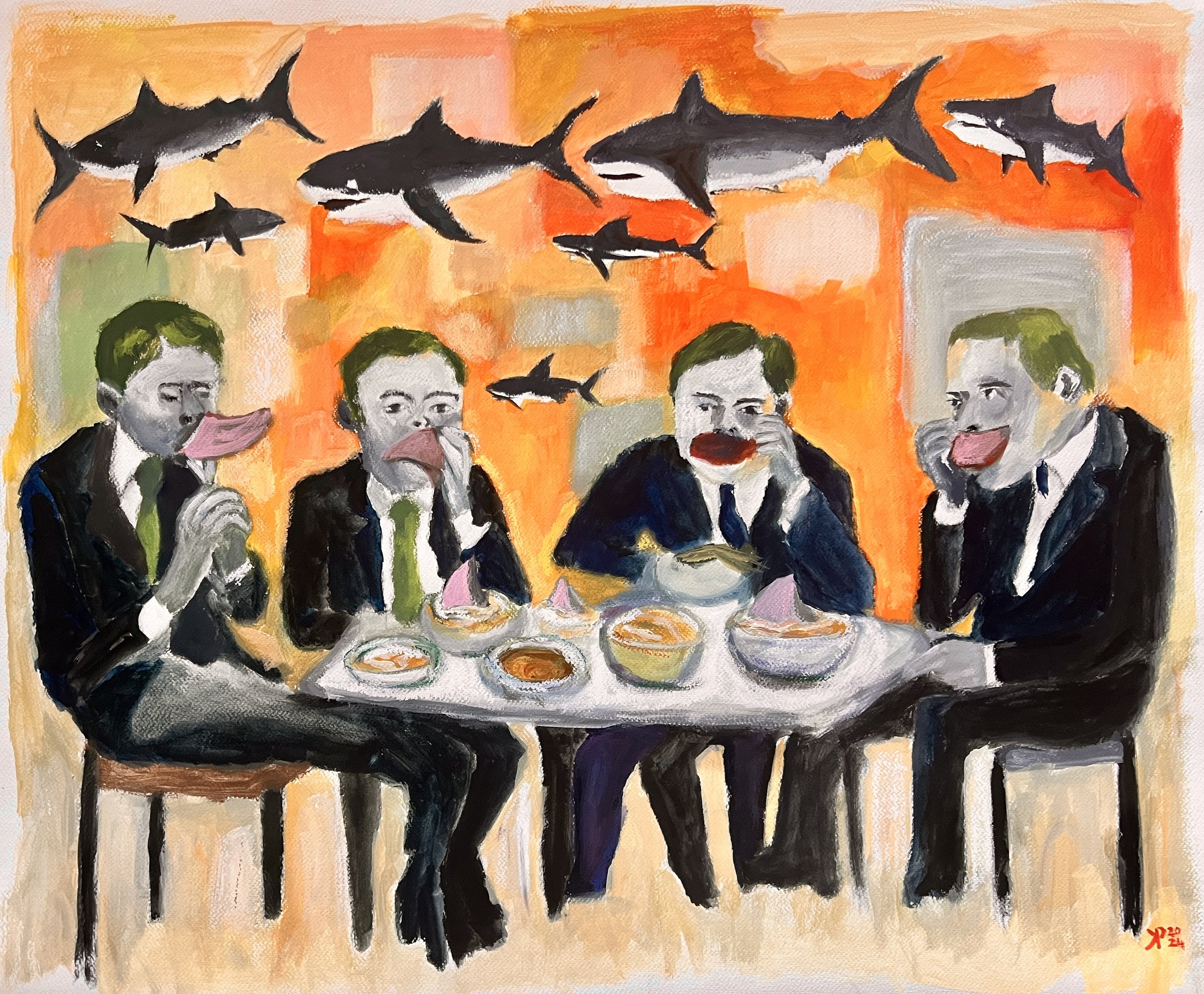 Title: EndorFin / 
Medium: Gouache on  paper /	
Size: 22x30 inches / 	
Price: Rs. 42,000 /
AVAILABLE