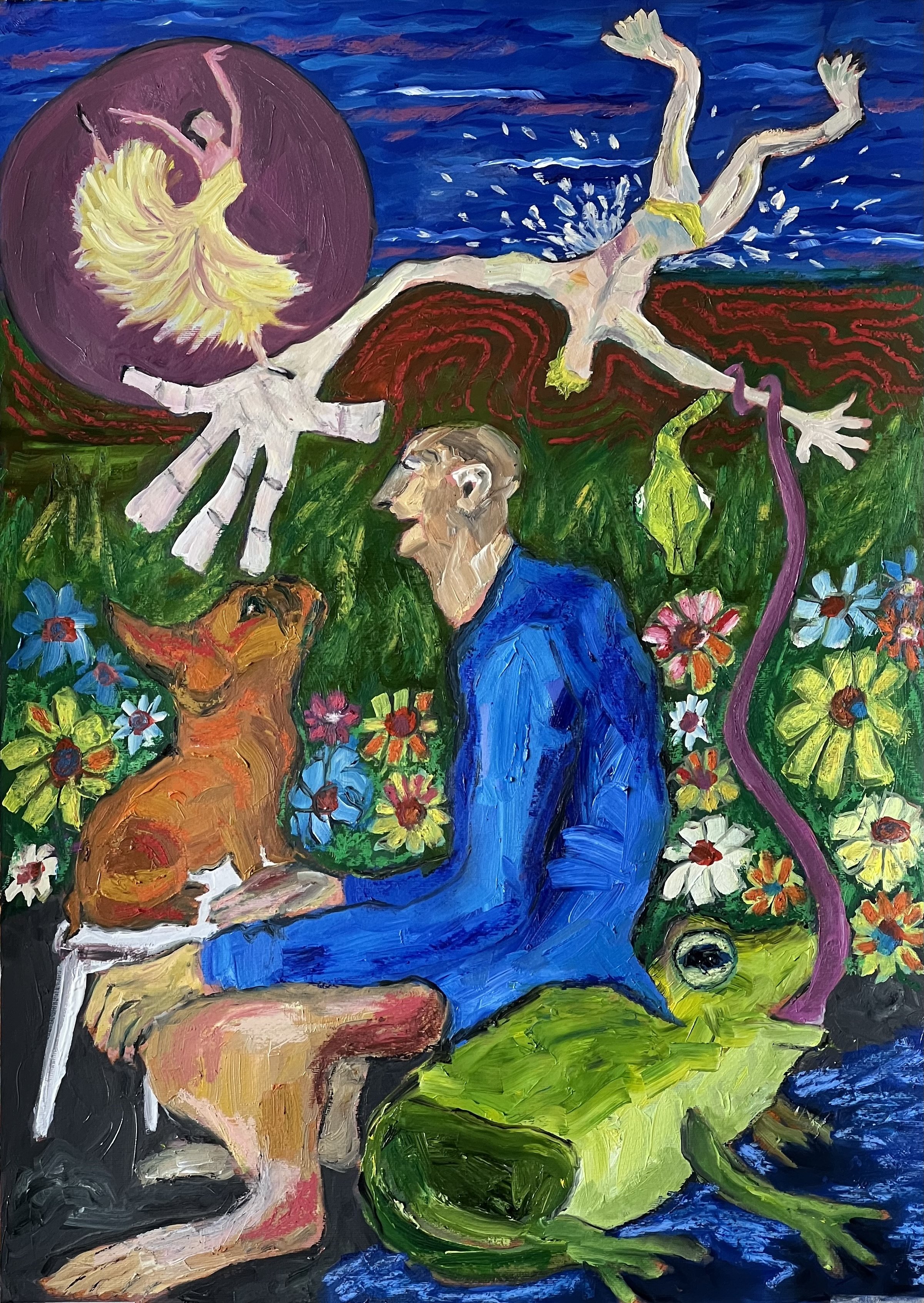 Title: Toad Stool 2022 / 
Medium: Mixed Media on Paper /	
Size: 20x28 inches / 	
SOLD