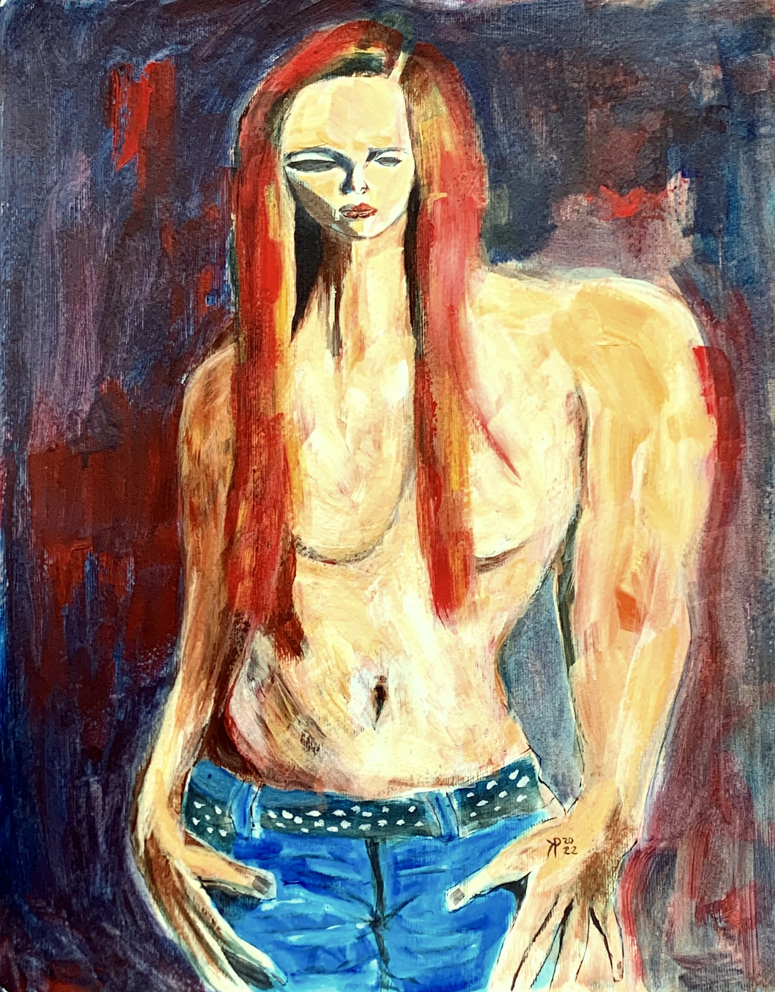Title: Free Spirit 2022 / 
Medium: Acrylic on Paper /	
Size: 15.5x19.5 inches / 	
Price: Rs. 20,700 /
AVAILABLE