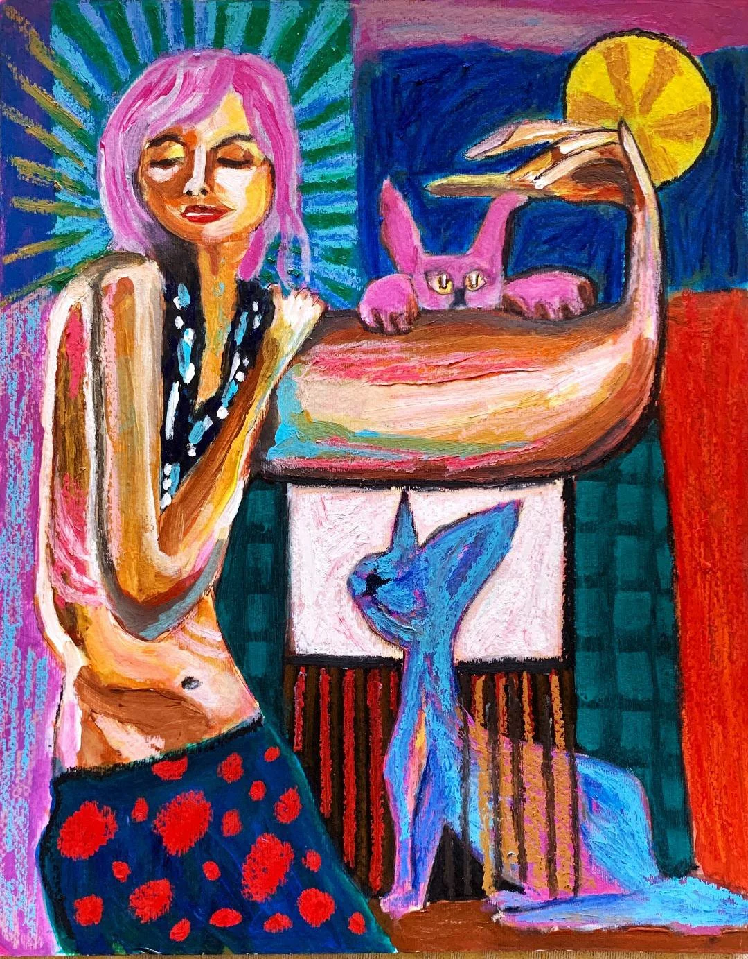 Title: Anything Yo Can Do... 2022 / 
Medium: Mixed Media on Paper /	
Size: 15.5x19.5 inches / 	
SOLD