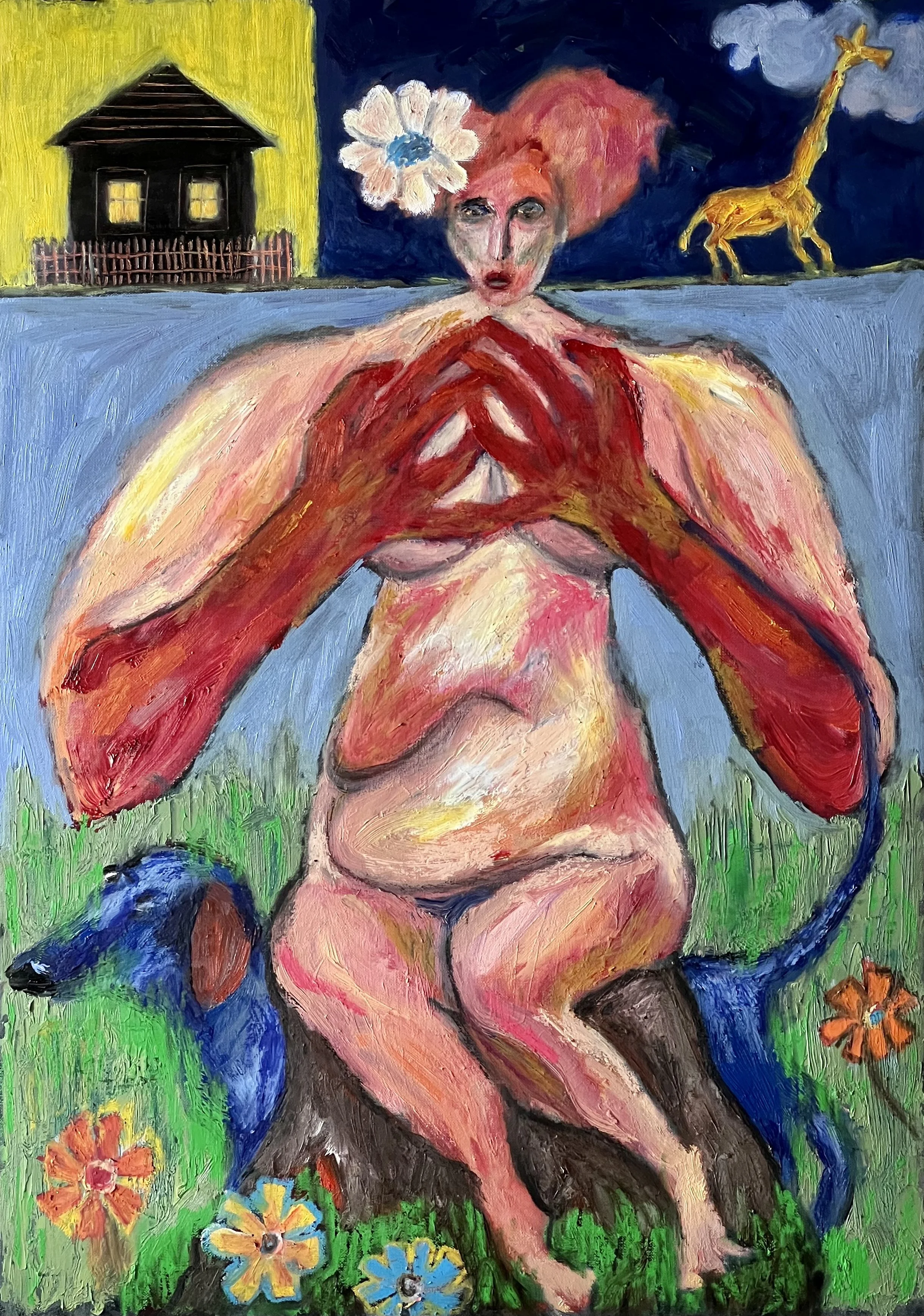 Title: Hold On 2022 / 
Medium: Mixed Media on Paper /	
Size: 16x24 inches / 	
SOLD