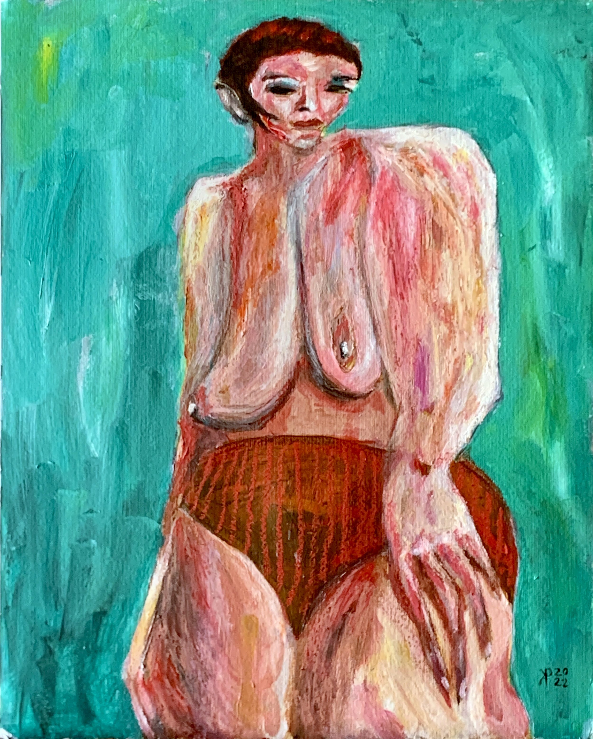 Title: Get Comfortable 2022 / 
Medium: Mixed Media on Paper /	
Size: 15.5x19.5 inches / 	
SOLD