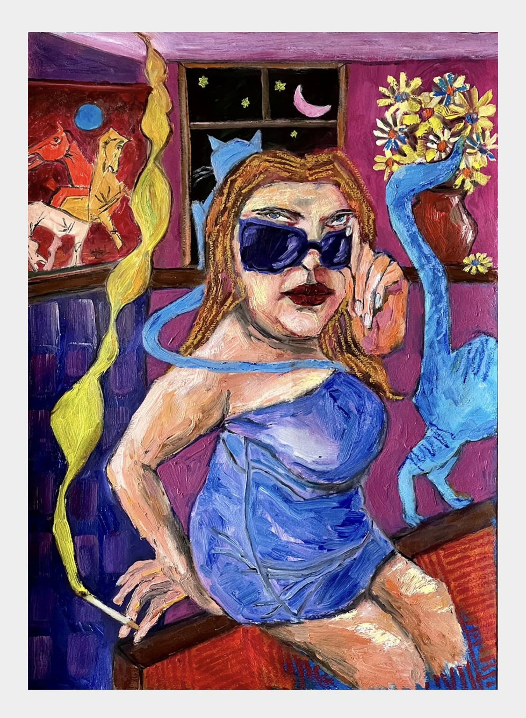 Title: Date Night 2022 / 
Medium: Mixed Media on Paper /	
Size: 22x30 inches / 	
SOLD