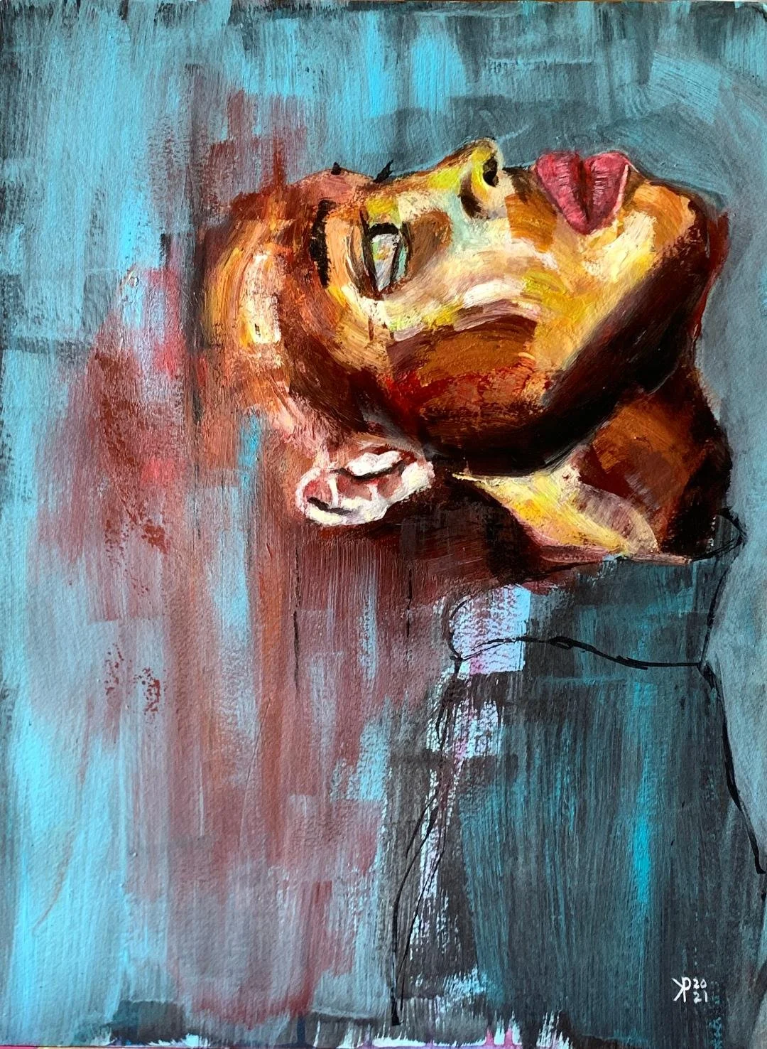 Title: Levitation 2021 / 
Medium: Acrylic on Paper /	
Size: 14x18.5 inches / 	
Price: Rs. 18,500 /
AVAILABLE