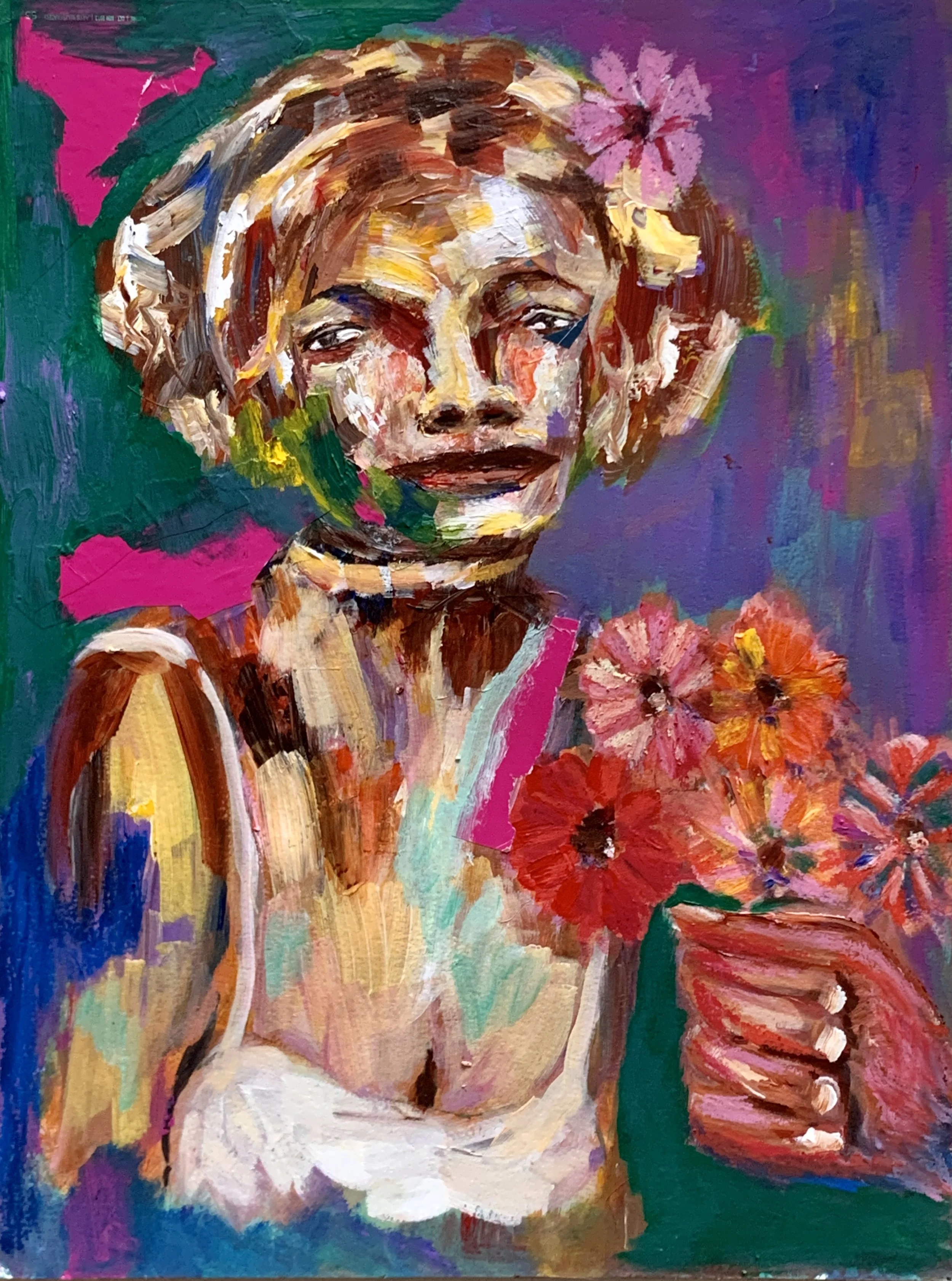 Title: Say Yes 2021 / 
Medium: Mixed Media on Paper /	
Size: 16x20.5 inches / 	
SOLD