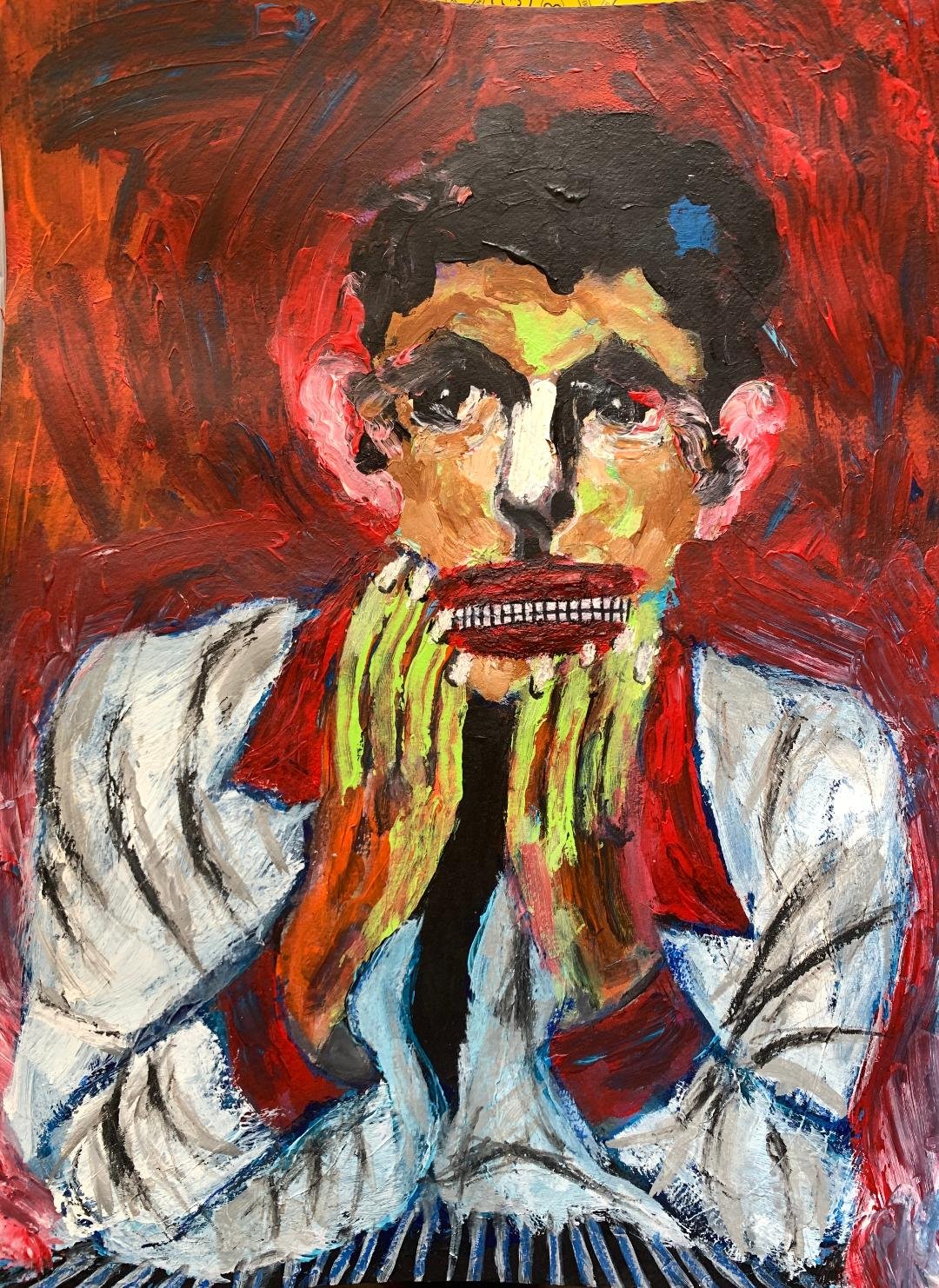 Title: Audition 2021 / 
Medium: Acrylic on Paper /	
Size: 14x18.5 inches / 	
SOLD