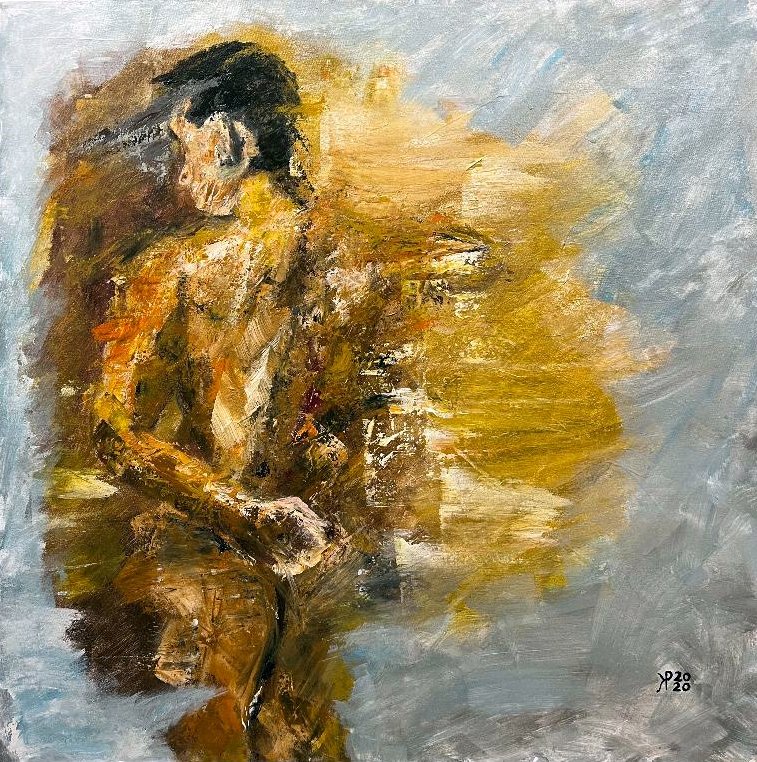Title: Here to Stay 2020 / 
Medium: Acrylic on Stretched Canvas /	
Size: 36x36 inches / 	
SOLD