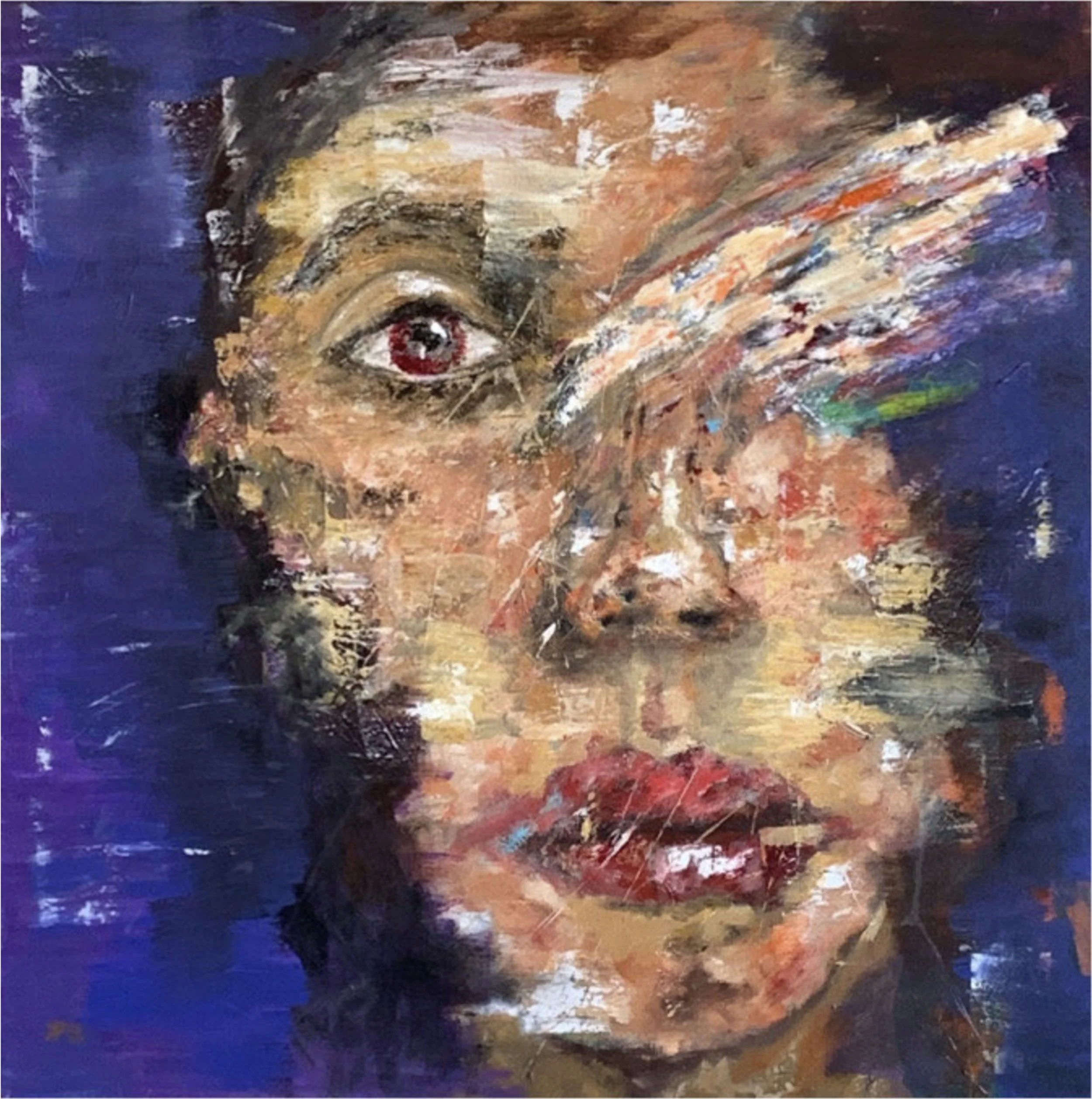 Title: Turbulence 2020 / 
Medium: Acrylic on Stretched Canvas /	
Size: 36x36 inches / 	
SOLD