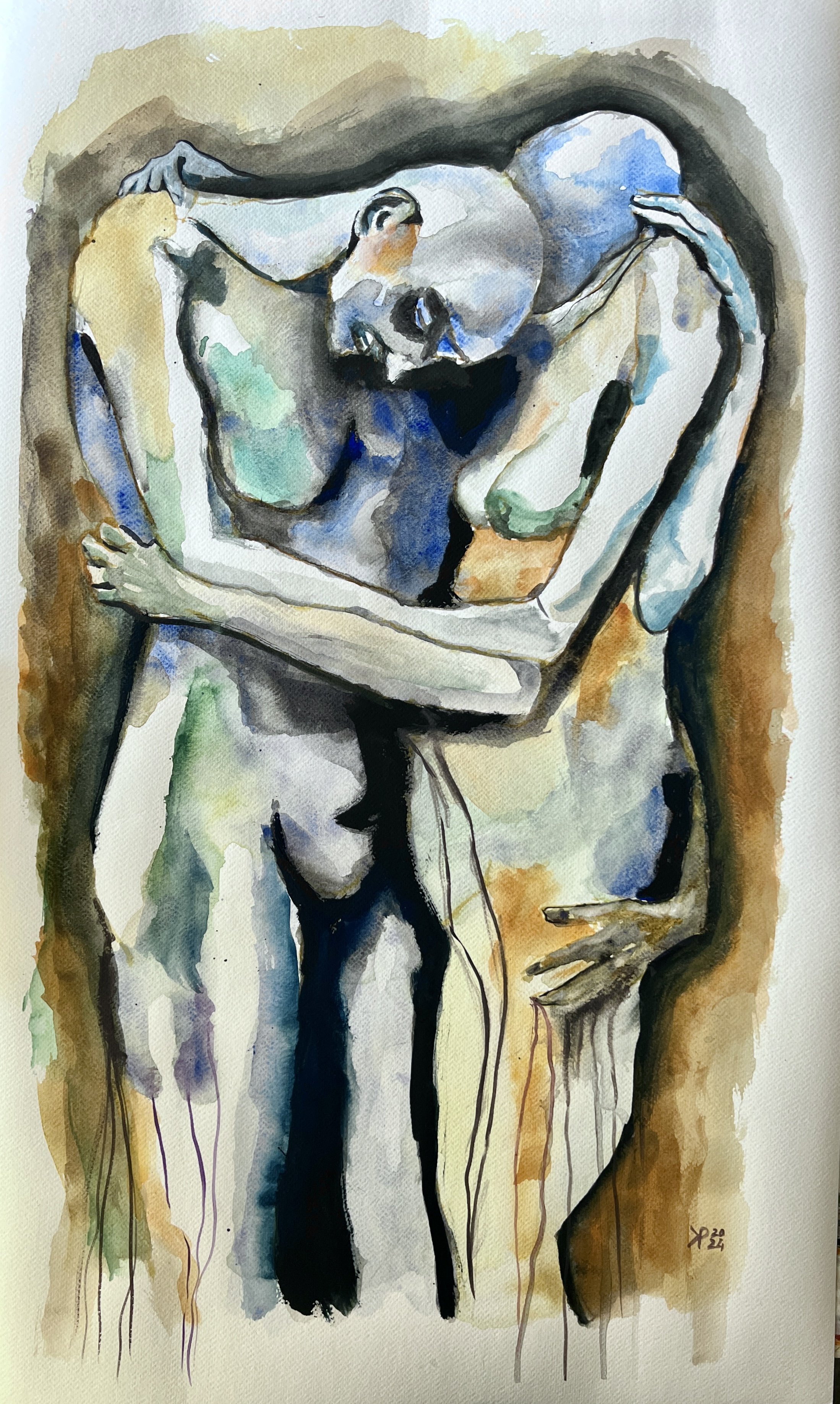Title: Safe Space / 
Medium: Watercolour and Gouache on Paper /	
Size: 13x25 inches plus frame/ 	
Price: Rs. 39,000 /
AVAILABLE