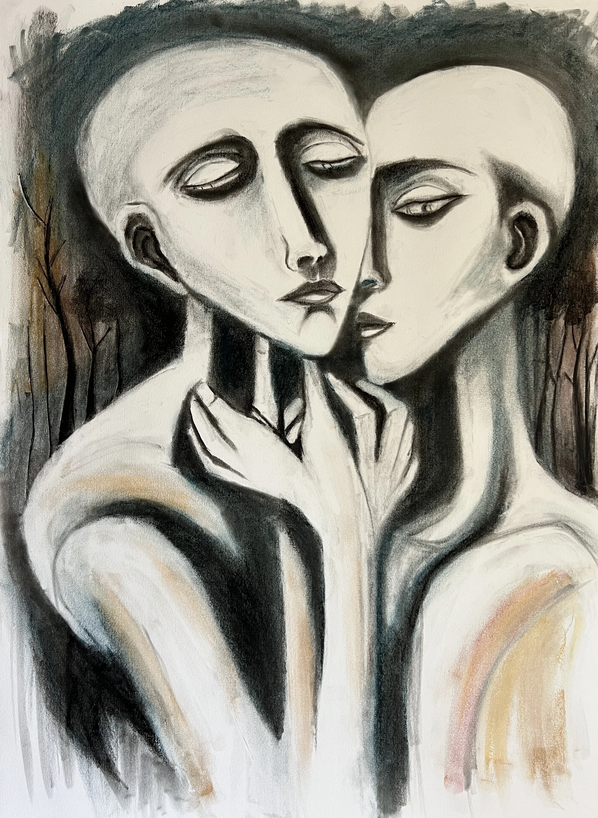 Title: Unconditional / 
Medium: Charcoal and pastel on paper /
Size: 22x30 inches/ 	
Price: Rs. 32,000 /
AVAILABLE