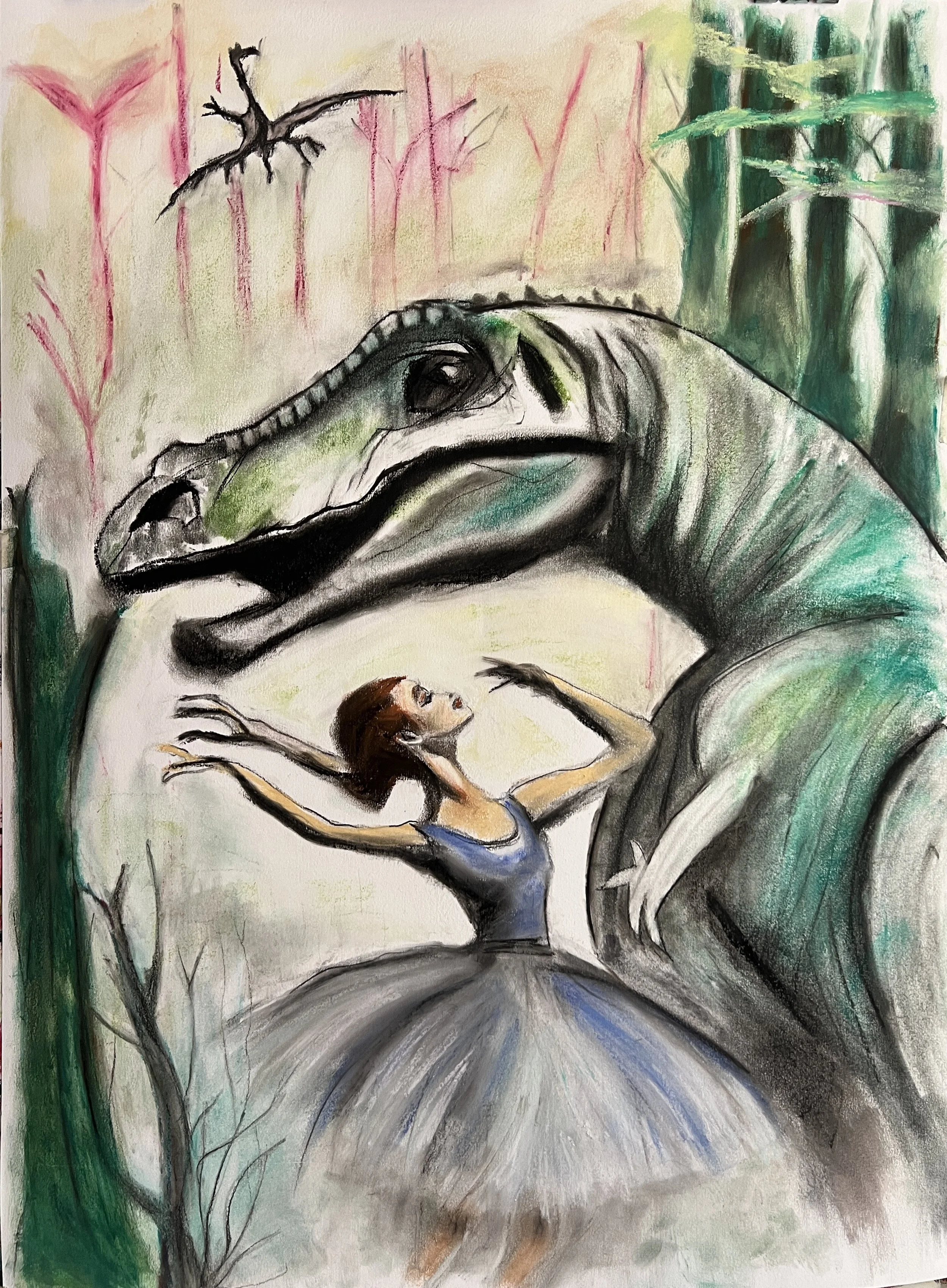 Title: Dance Like Nobody Is Watching / 
Medium: Charcoal and pastel on paper /
Size: 22x30 inches/ 	
Price: Rs. 32,000 /
AVAILABLE