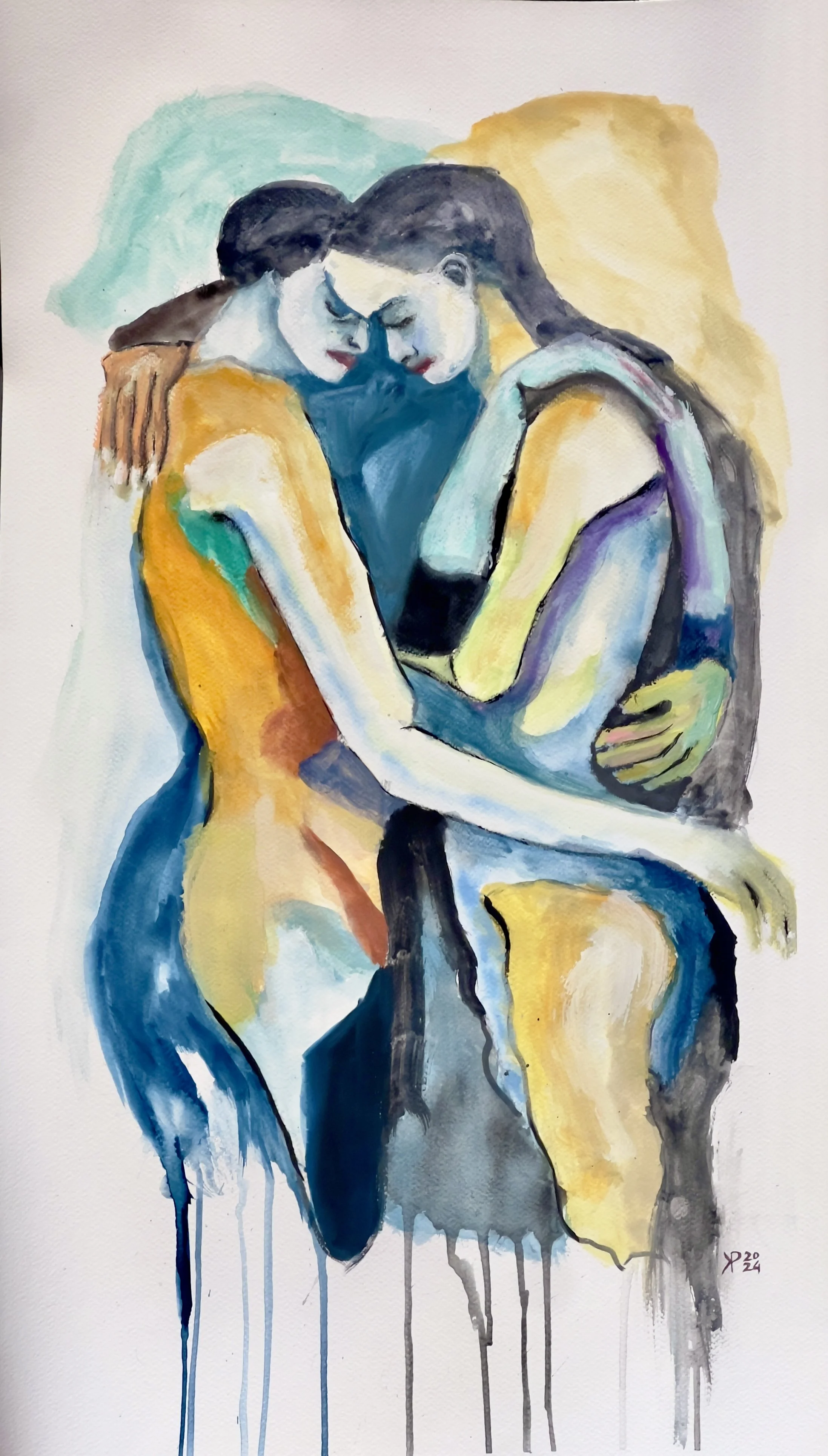 Title: Merge / 
Medium: Watercolour and Gouache on Paper /	
Size: 13x25 inches plus frame/ 	
SOLD