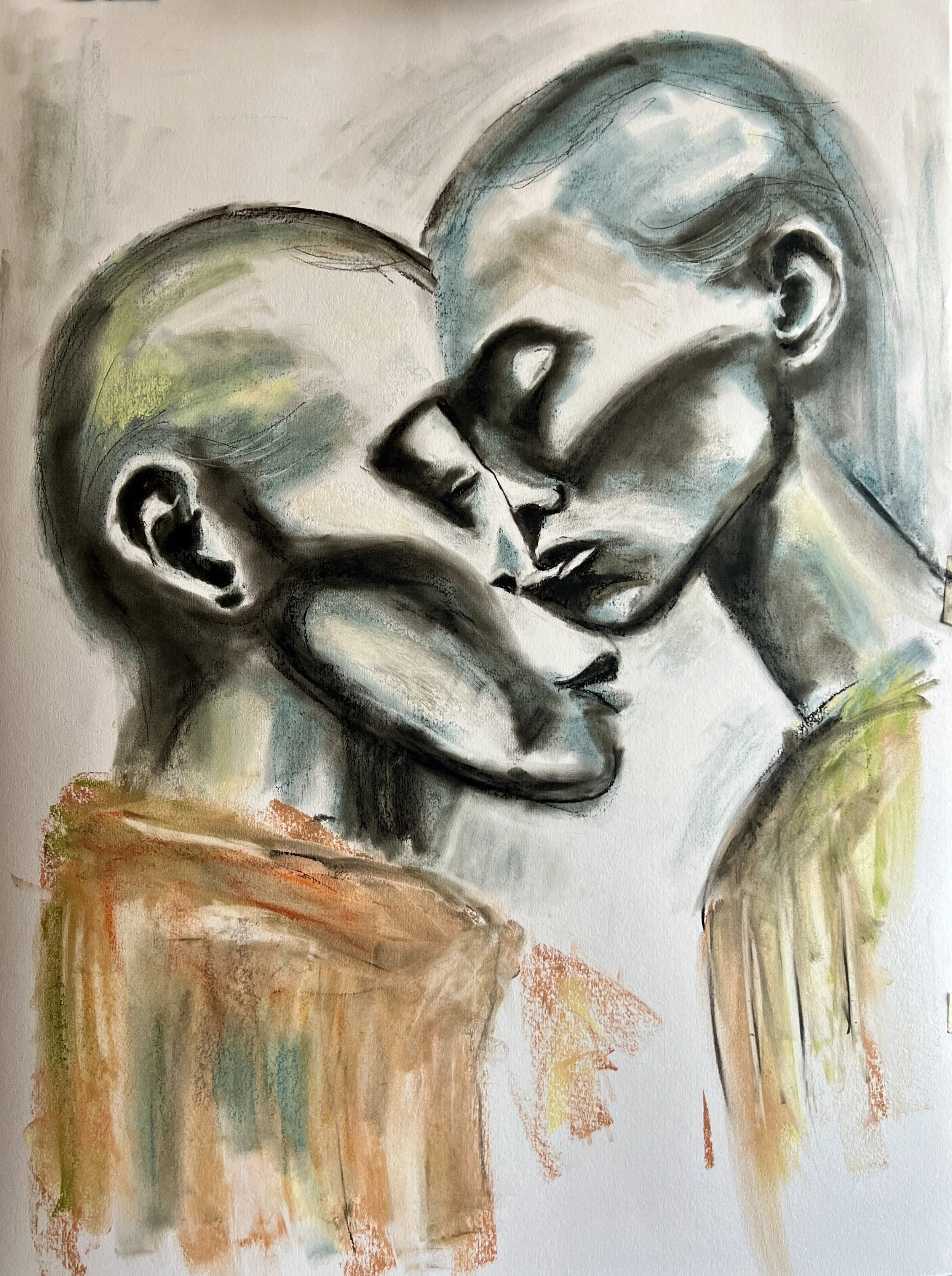 Title: I feel you / 
Medium: Charcoal and pastel on paper /
Size: 22x30 inches/ 	
Price: Rs. 32,000 /
AVAILABLE