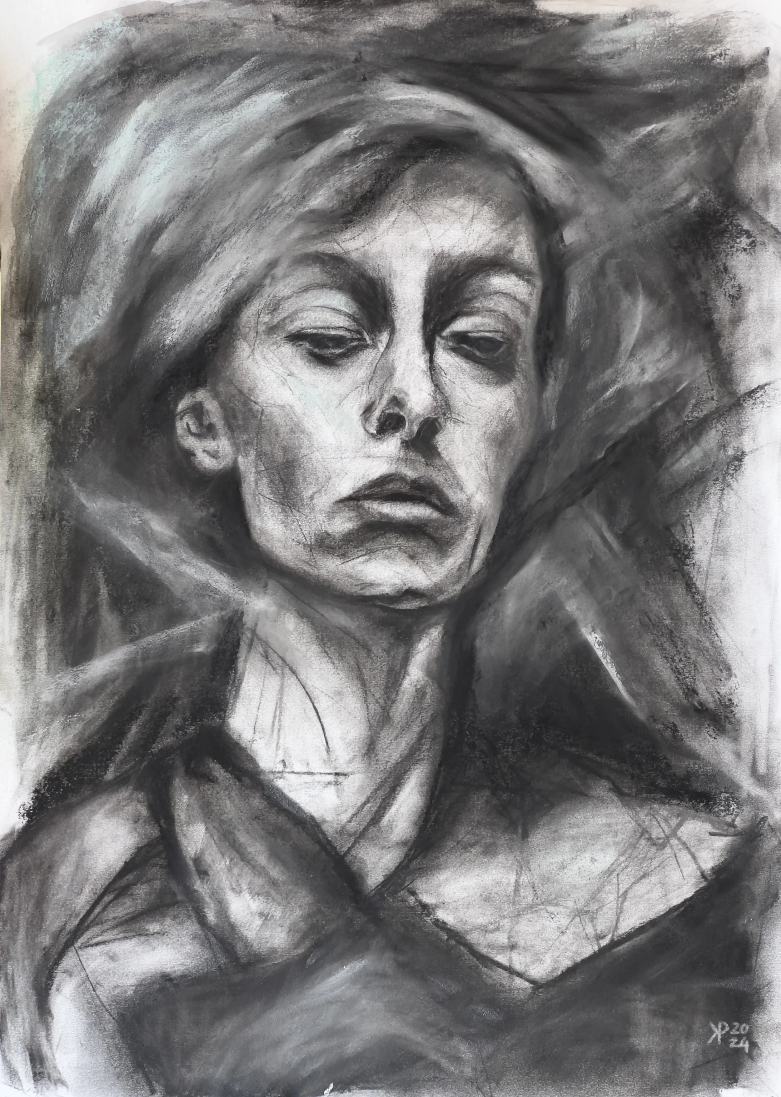 Title: Still Waters/ 
Medium: Charcoal and pastel on paper /
Size: 16x24 inches/ 	
Price: Rs. 22,000 /
AVAILABLE