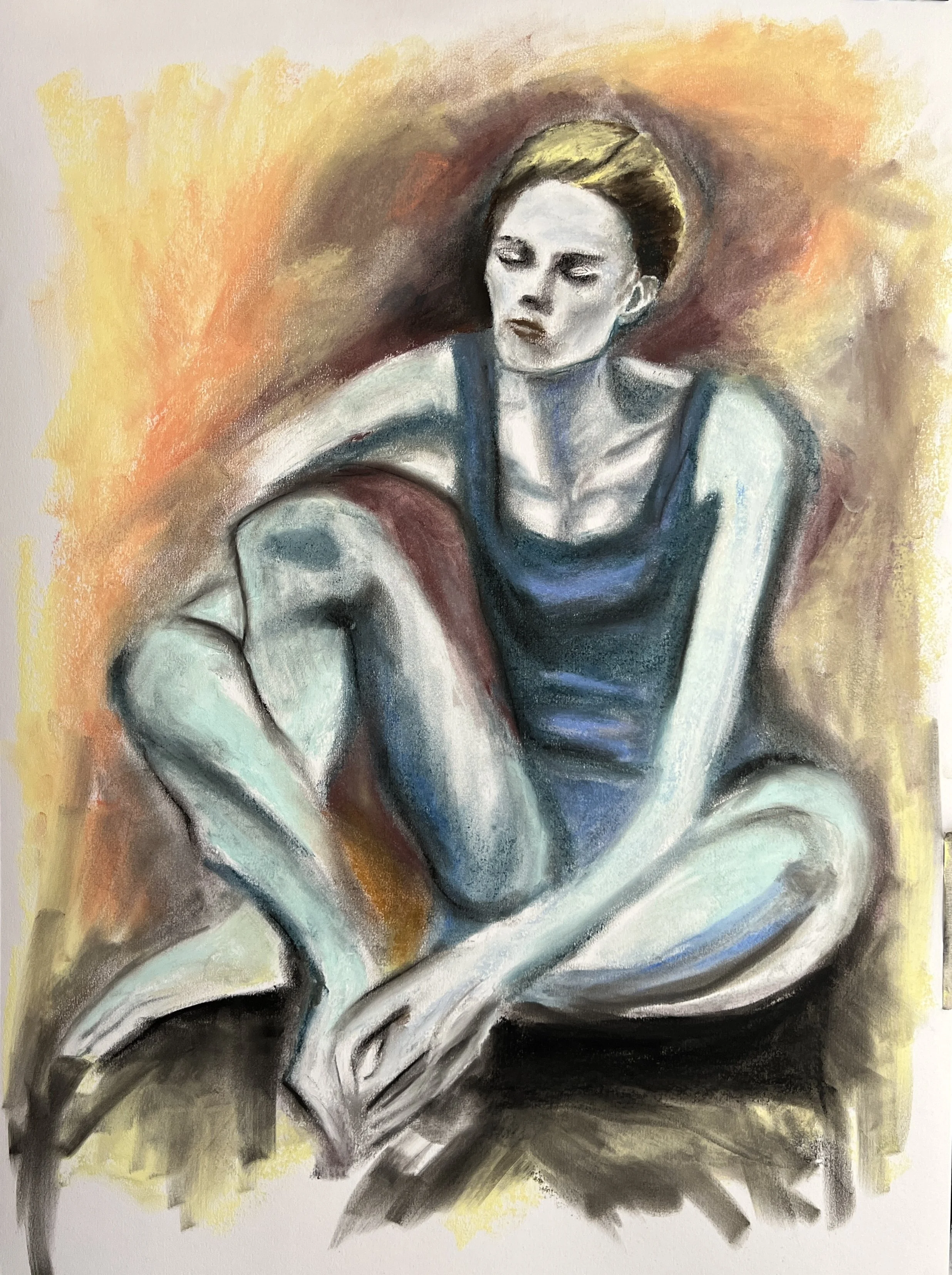 Title: Breathe / 
Medium: Charcoal and pastel on paper /
Size: 22x30 inches/ 	
Price: Rs. 32,000 /
AVAILABLE