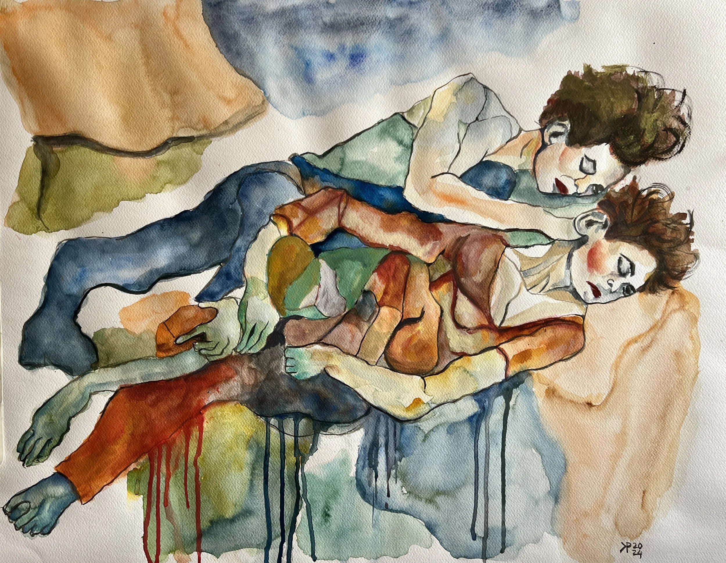 Title: Never Let Me Go / 
Medium: Watercolour and Gouache on Paper /	
Size: 20x27 inches plus frame/ 	
SOLD