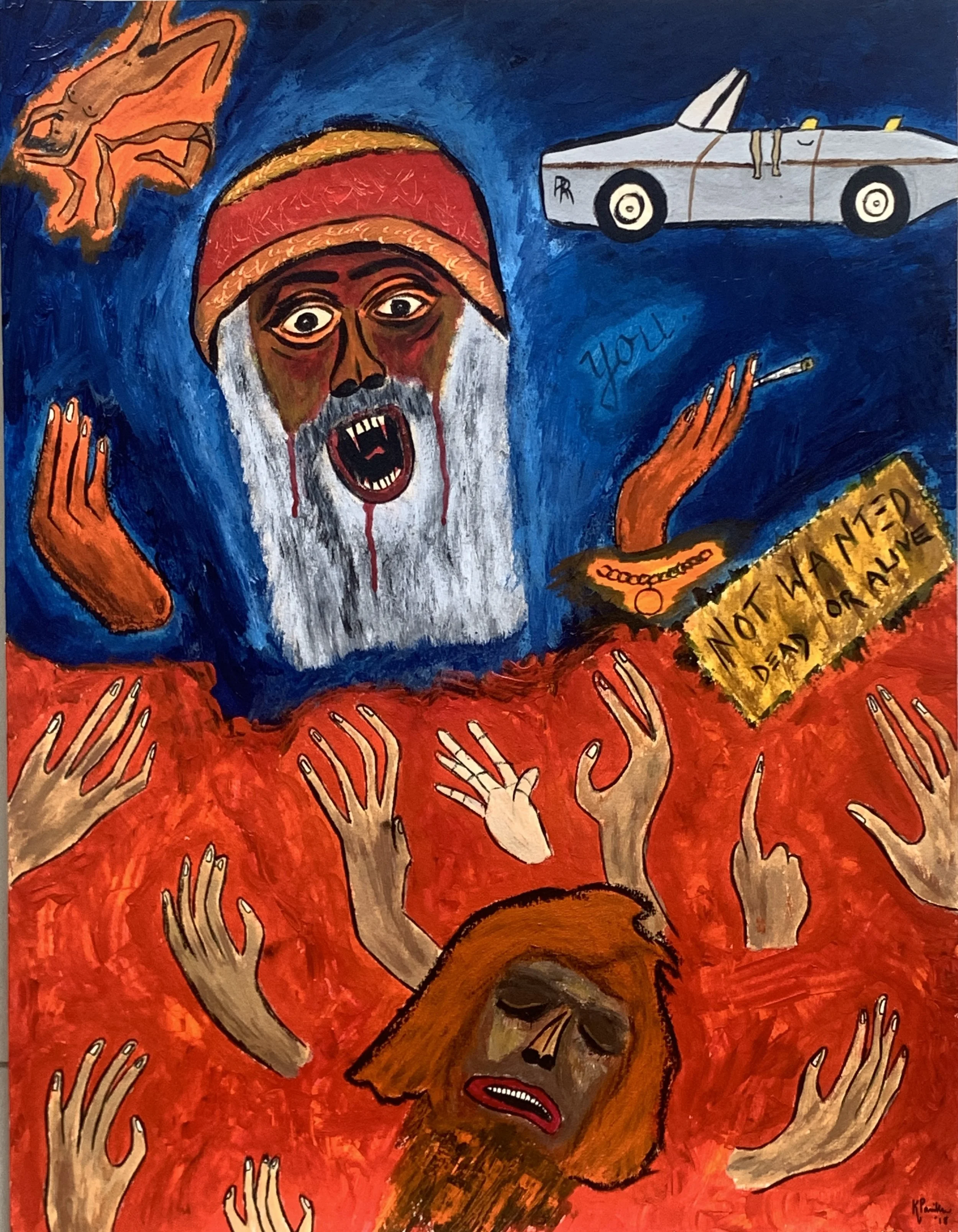 Title: Godman 2018 / 
Medium: Acrylic on Paper /	
Size: 20x26 inches / 	
Price: Rs. 26,880 /
AVAILABLE