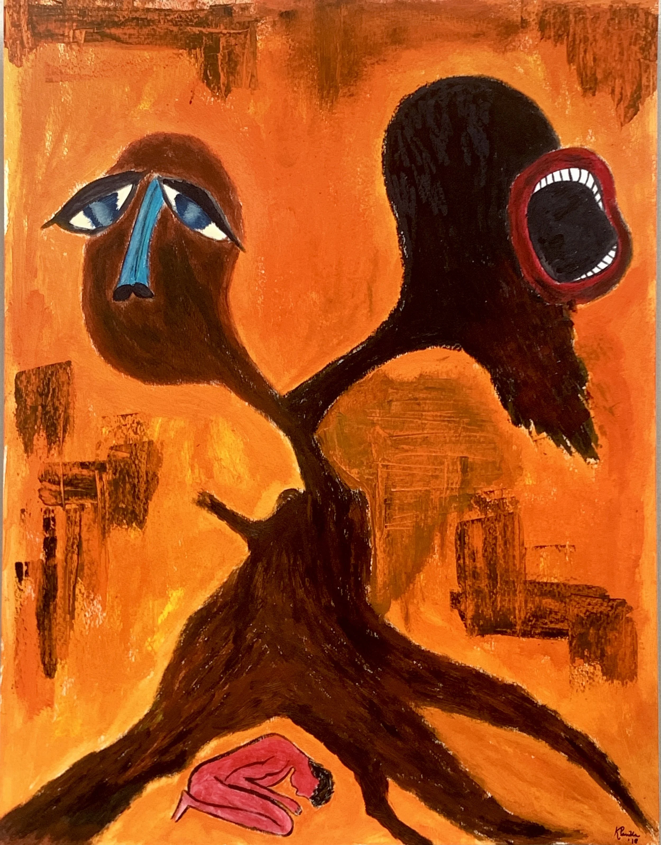 Title: Shelter 2018 / 
Medium: Acrylic on Paper /	
Size: 20x26 inches / 	
Price: Rs. 26,880 /
AVAILABLE