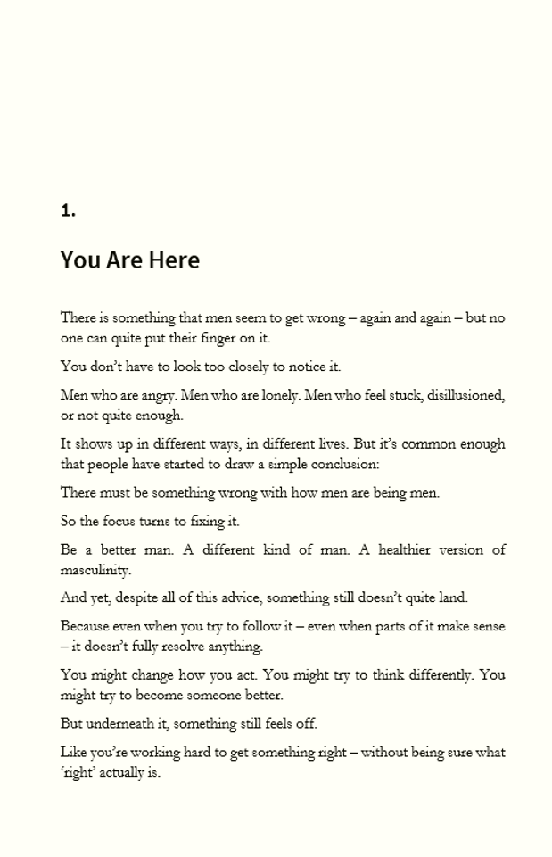 A page of text titled 'You Are Here' depicting chapter one of How to Human by David Digapony.