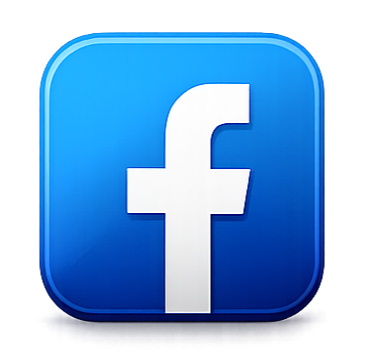 Facebook logo displayed as a blue square with a white lowercase 'f' in the center.