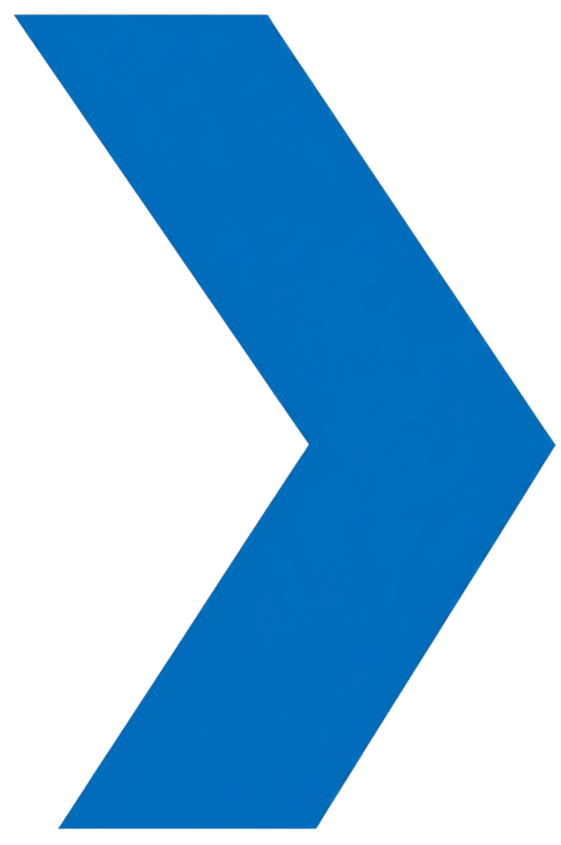 A large, stylized blue right arrow on a black background.