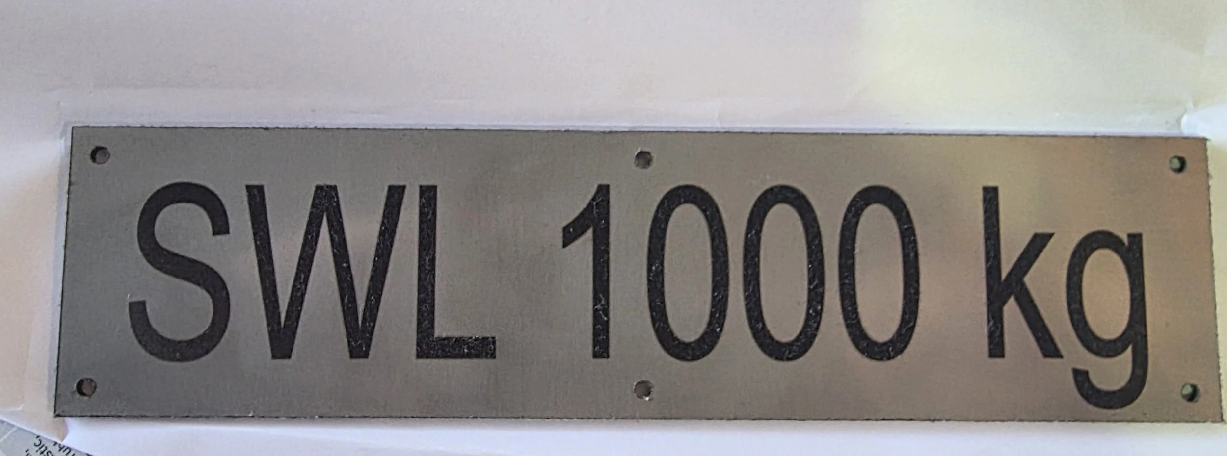 316 Stainless Steel - Customer Supplied- SWL plate - 3 where done for this job