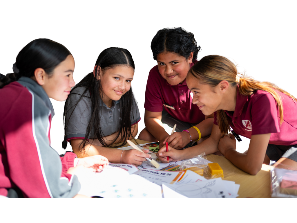 Students collaborating during a Lālanga learning activity using engaging classroom resources and future-focused education experiences.