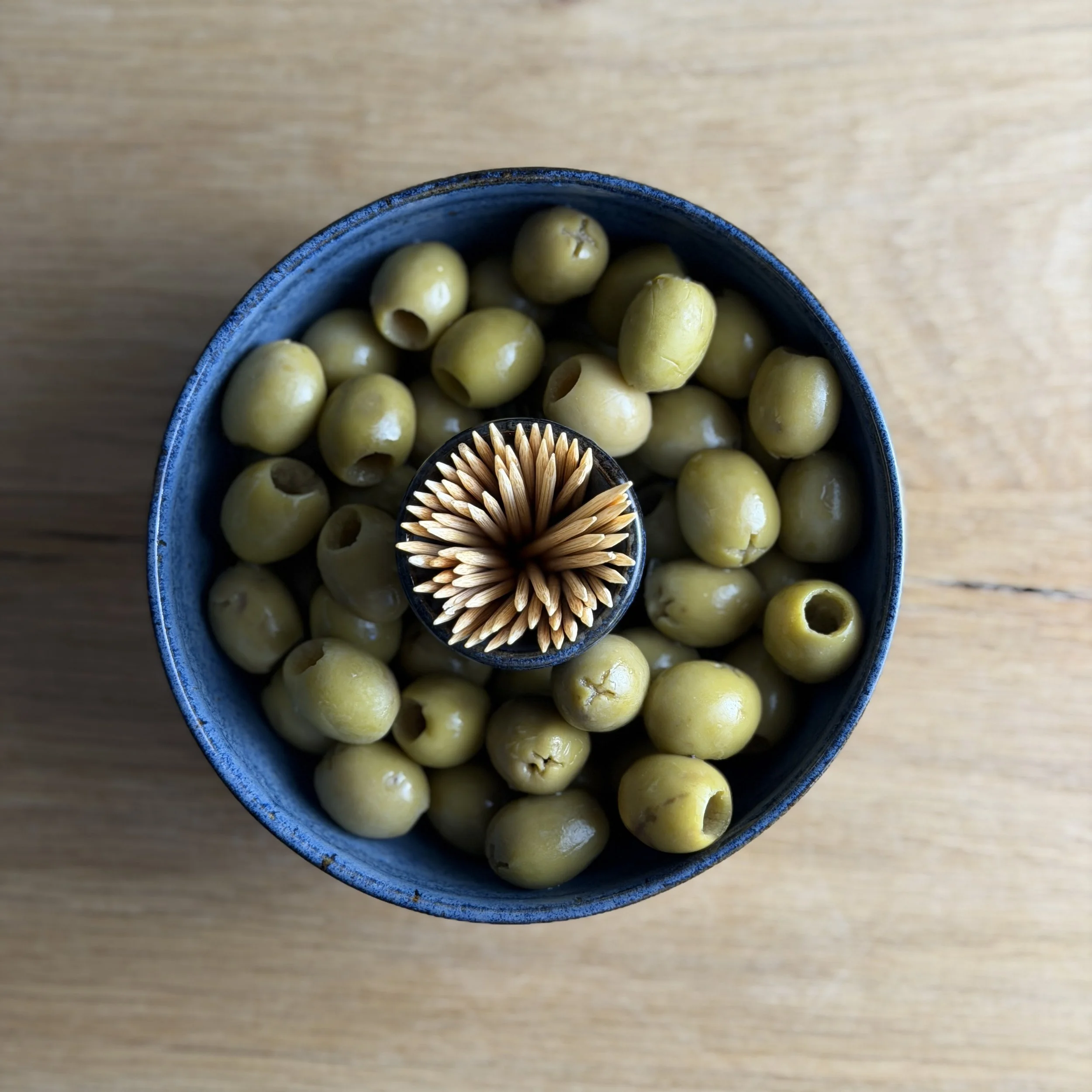 Handmade Olive Bowl Serving Dish - Blue