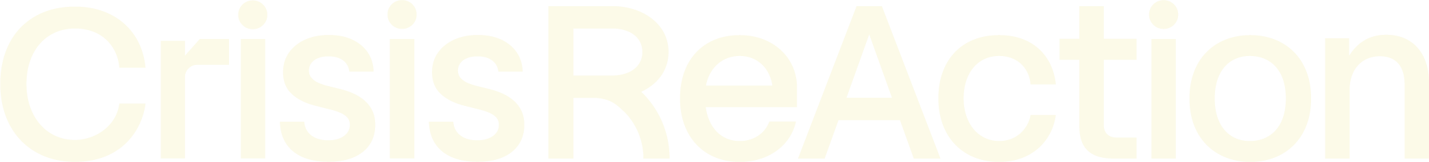 Cream Crisis Reaction logo in bold titlecase font