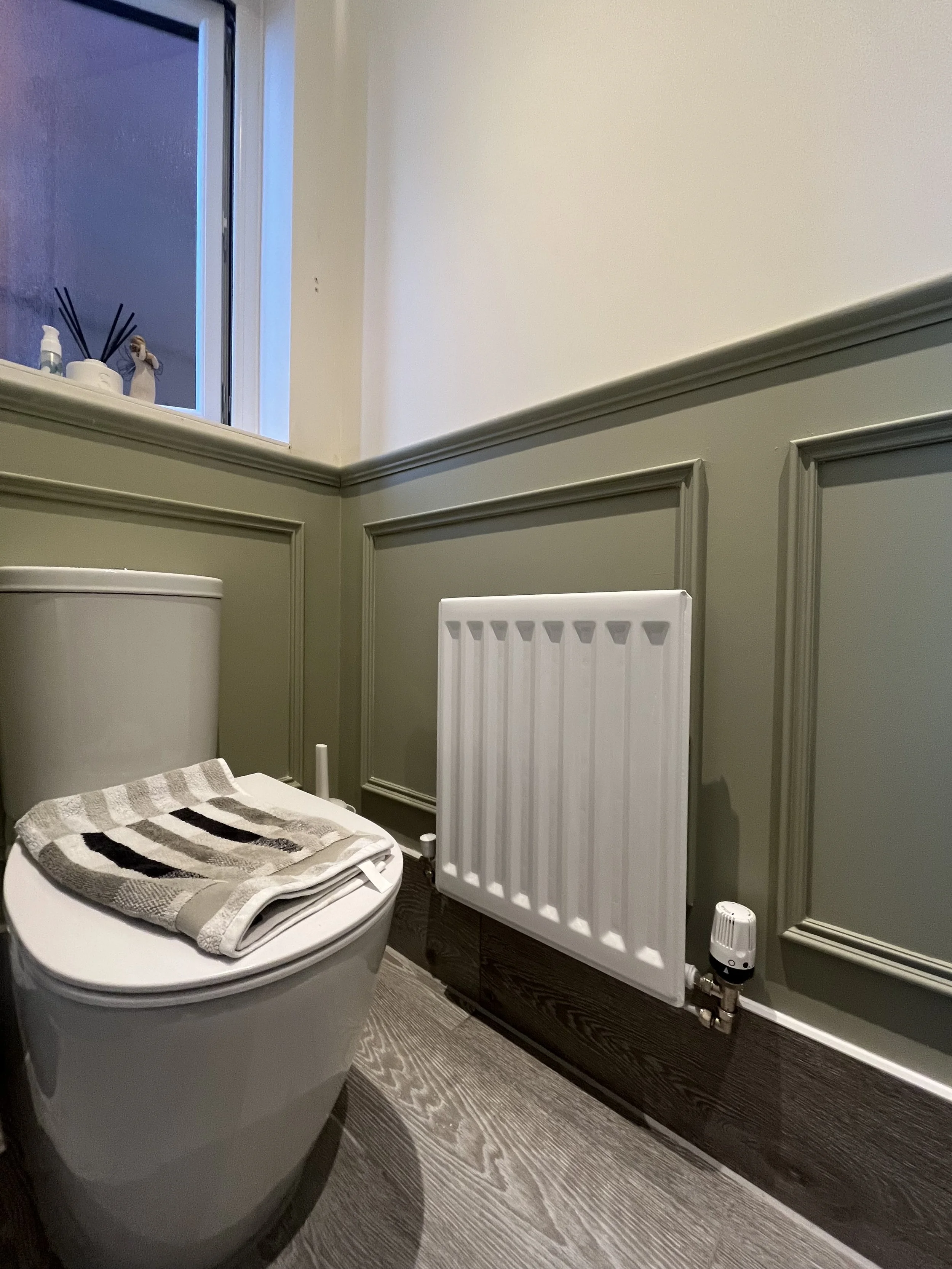 Wainscot downstairs bathroom