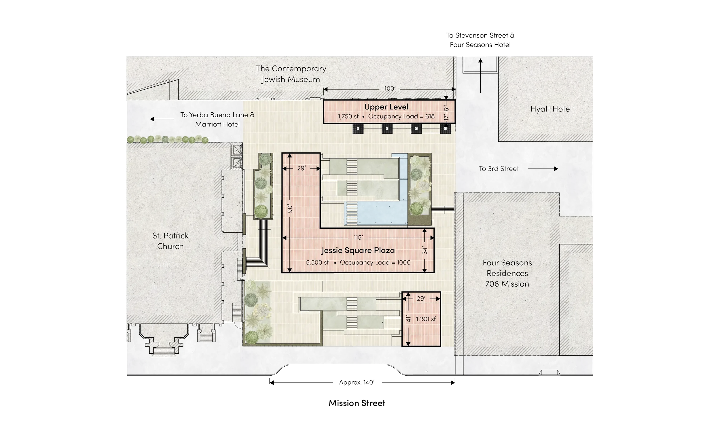 Jessie Square Plaza site plan layout