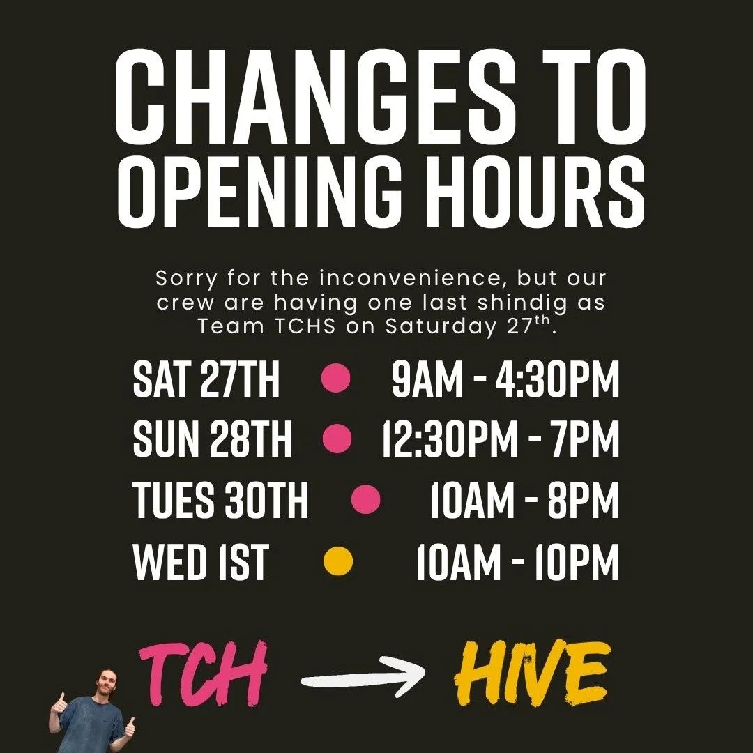 We will be slightly changing our hours this weekend and next week to accommodate a staff party and the handover. We apologise for the inconvenience but hope you are all as excited as we are for things to come!