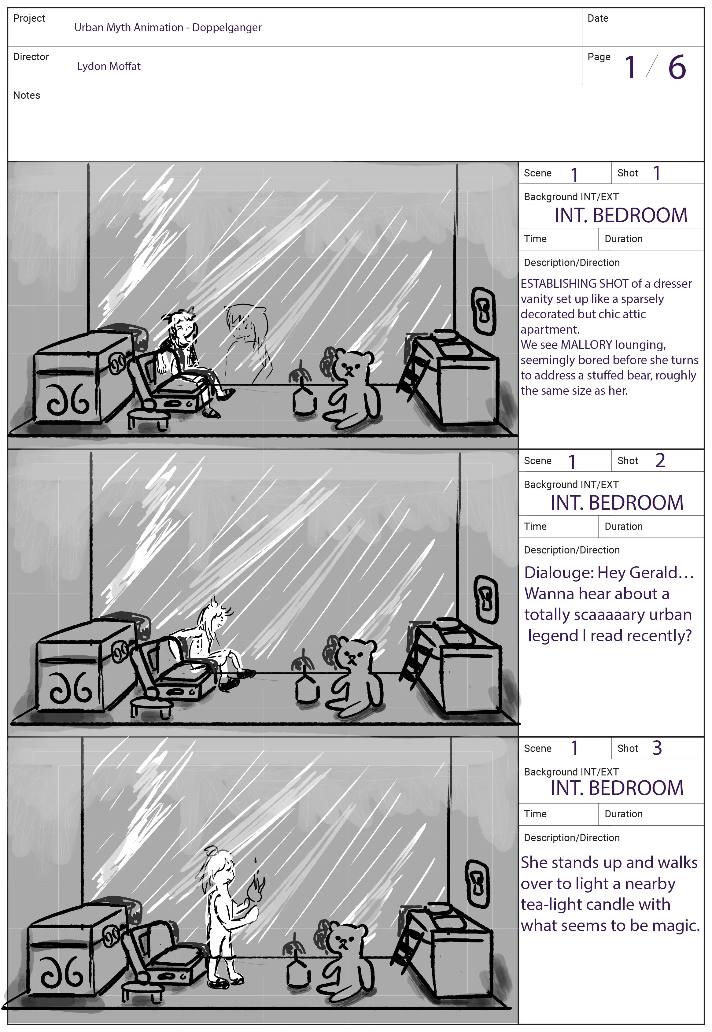 Urban Legends Storyboards Page 1