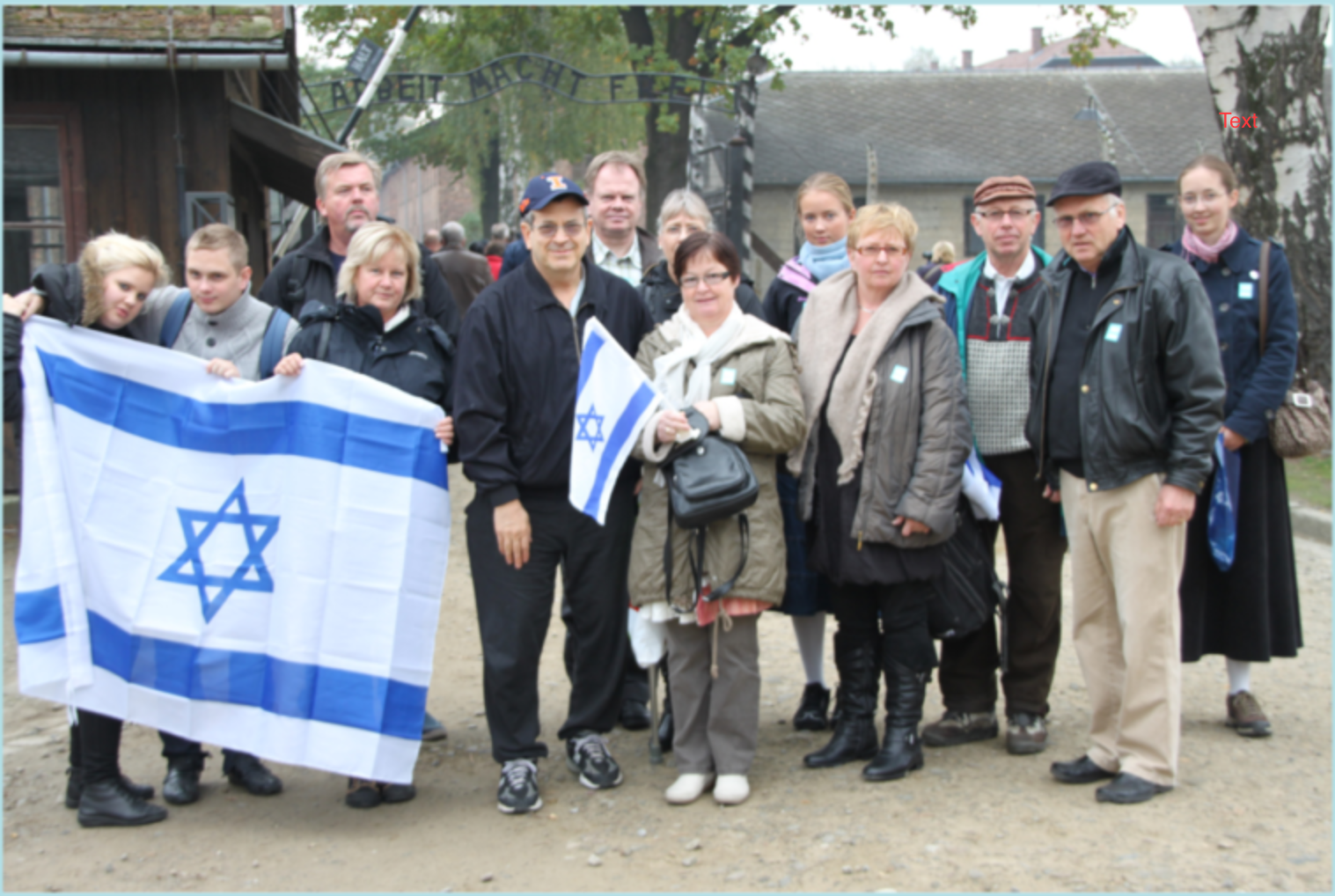 Proudly Displaying Israeli Flag, Auschwitz, Poland