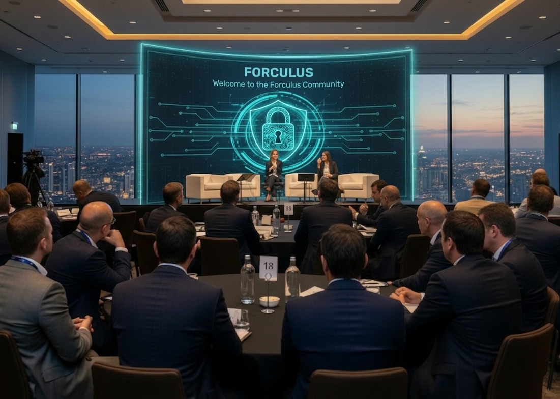 Professionals from diverse Dutch organizations collaborating at a Forculus Community dinner workshop on cybersecurity.