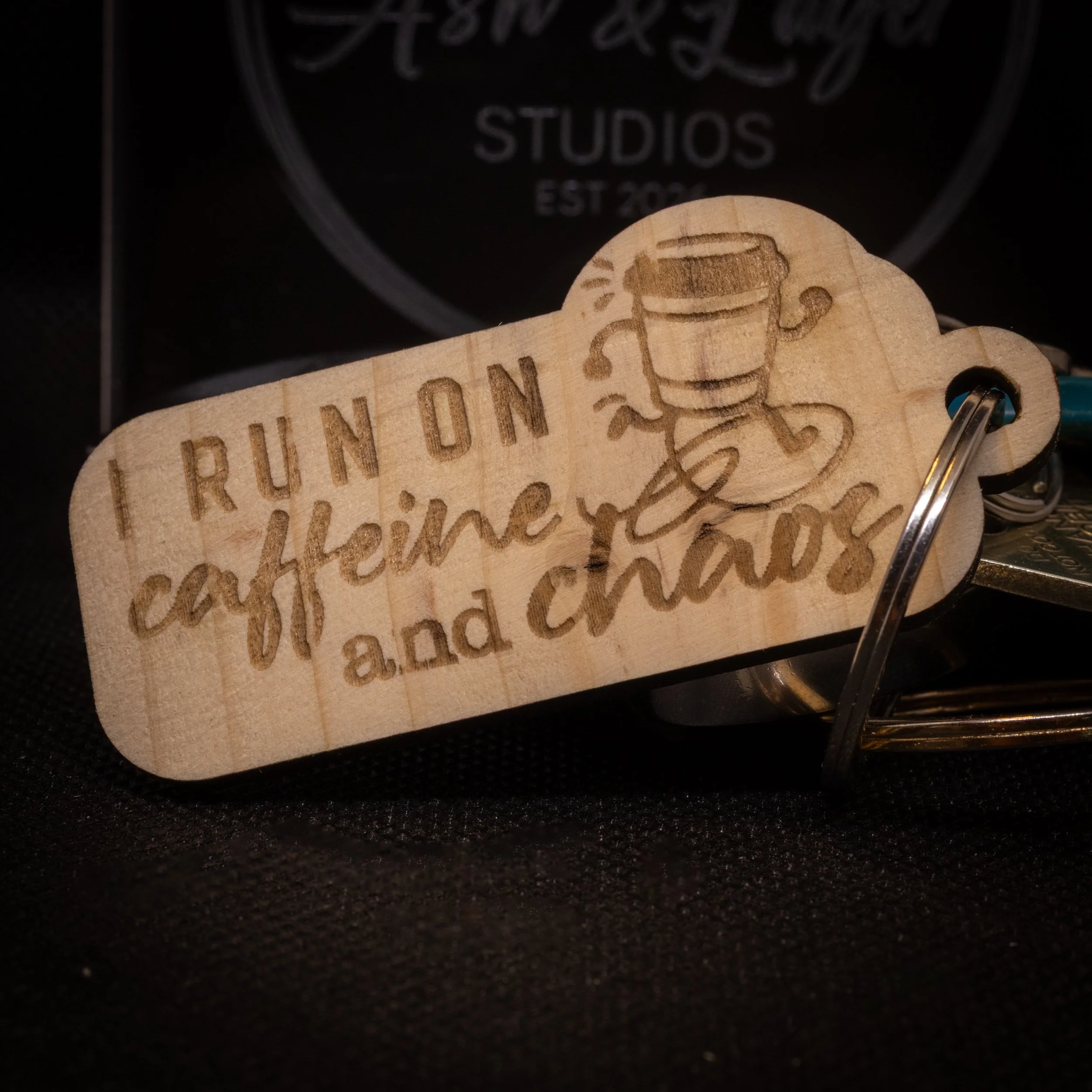 Coffee Chaos – Reclaimed Pallet Wood Key Tag