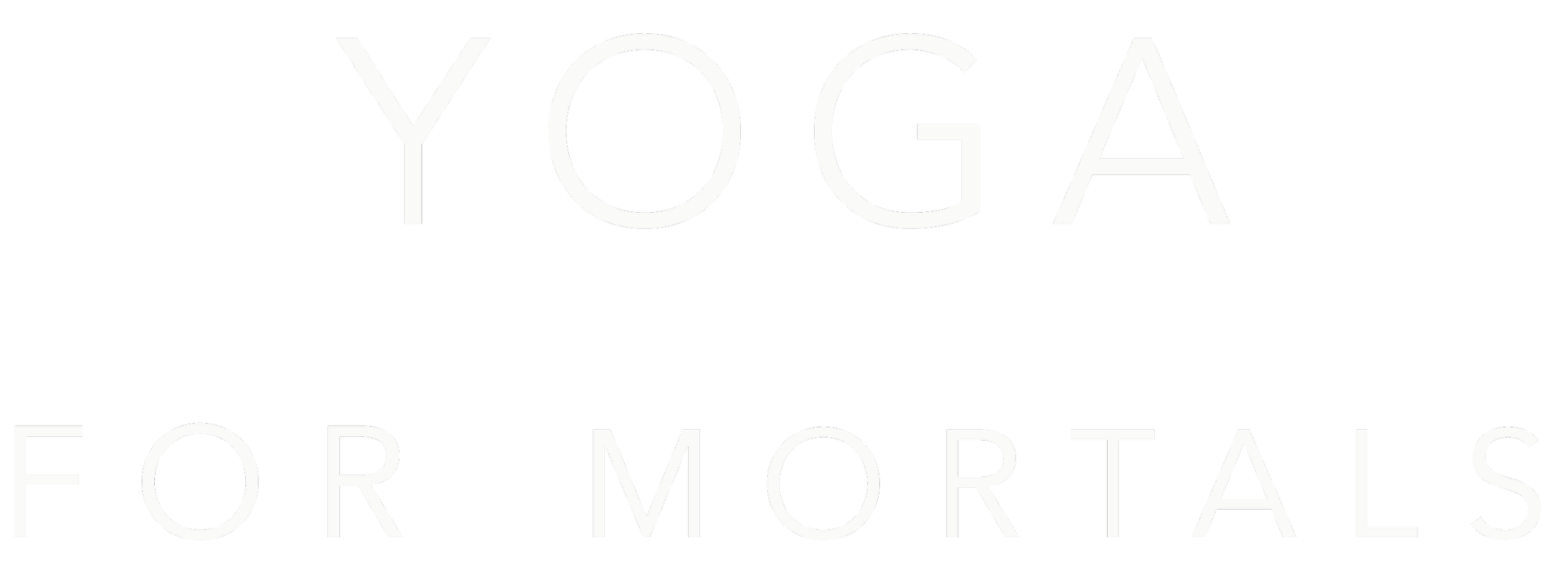 Text reading "YOGA FOR MORALS" on a black background.