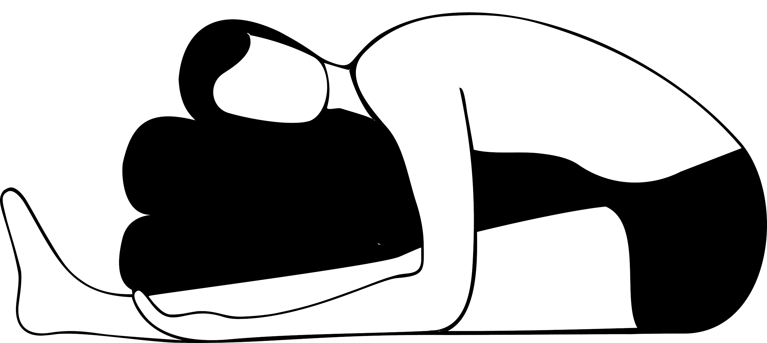 Outline drawing of a woman lying on a medical examination table, wearing sunglasses and a towel.