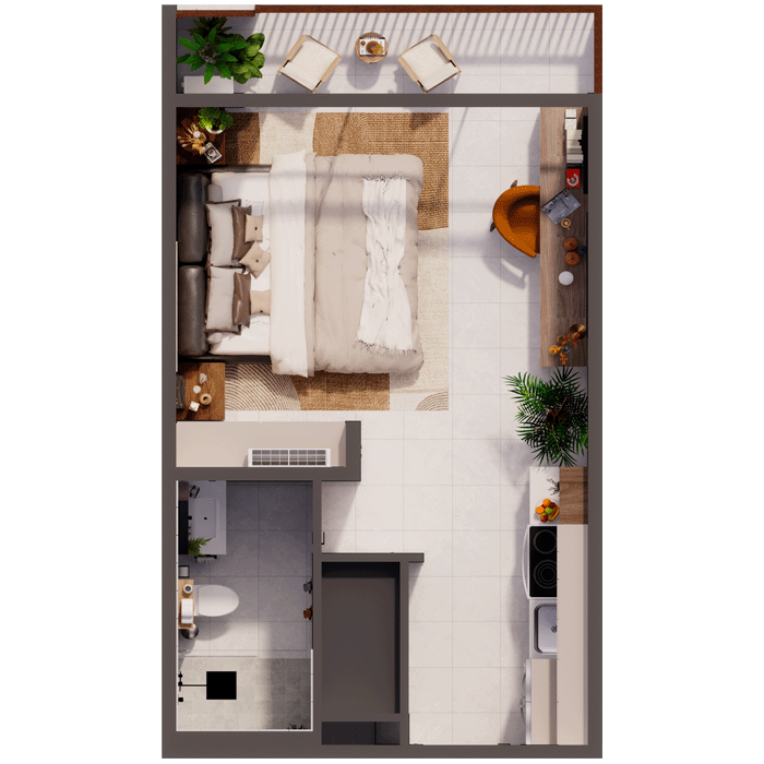 The Palm Haus Roatan - Studio plan