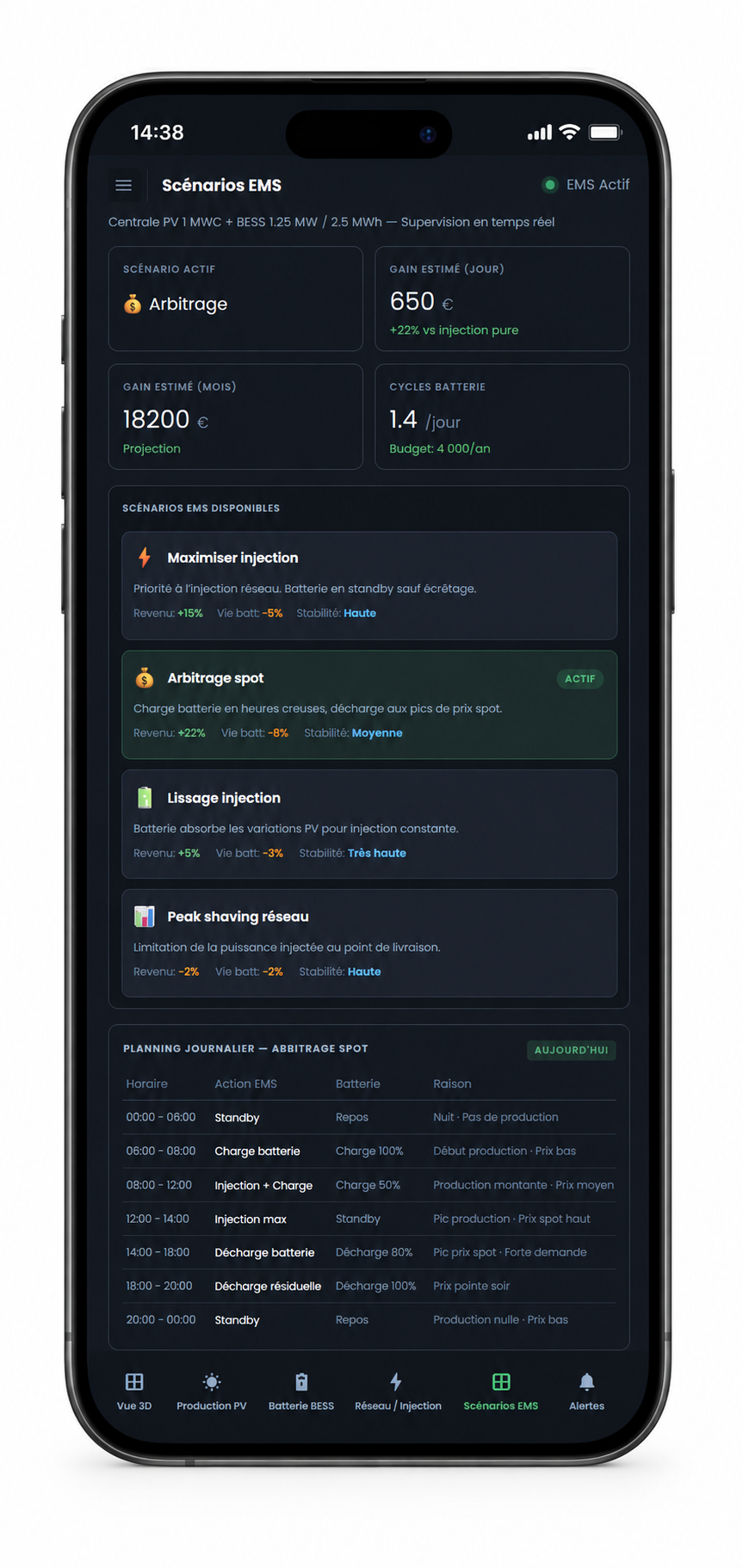 Application mobile Appee Flow : gestion de systèmes de production d'énergie solaire.