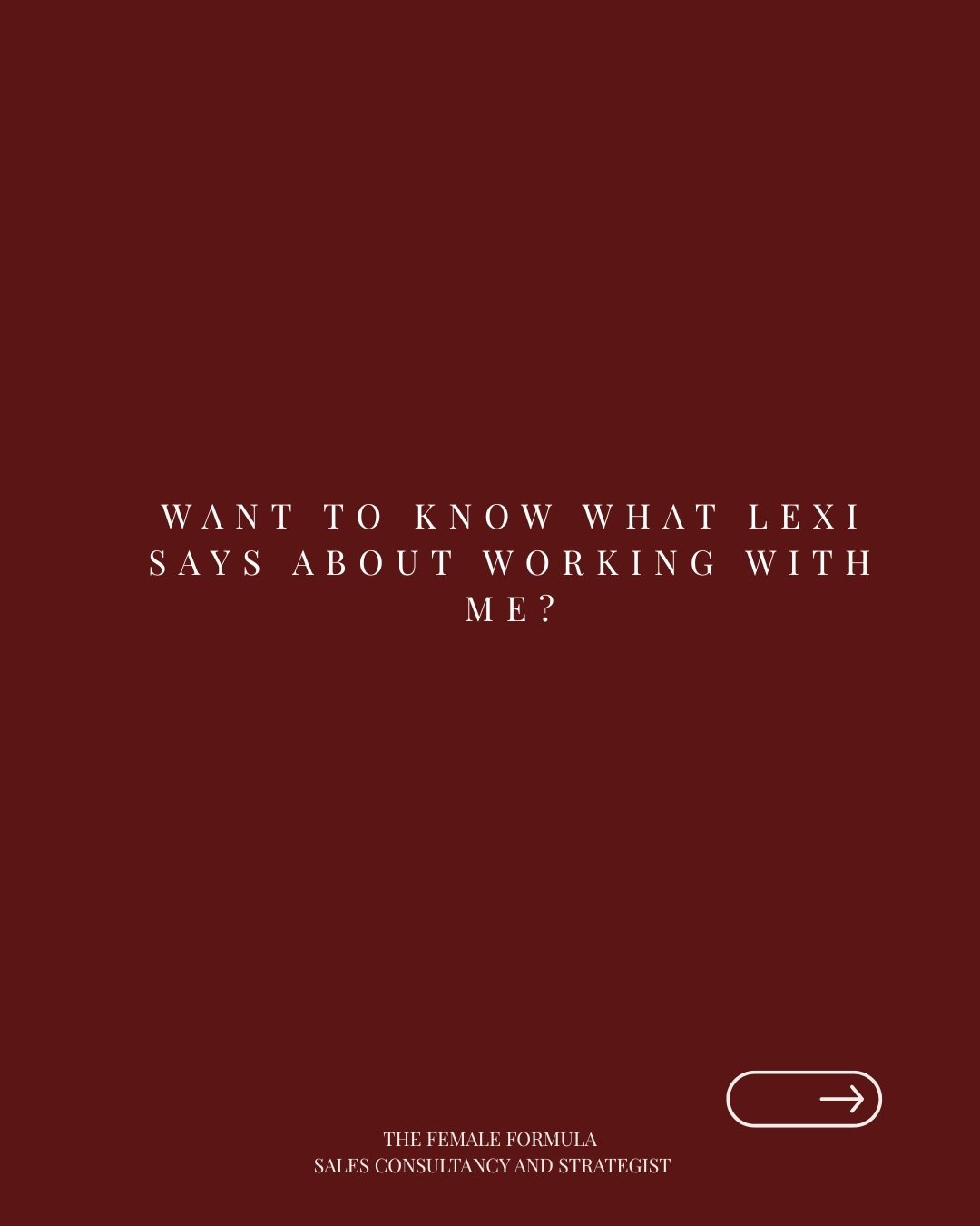 Wondering what people say about working with me? 

Lexi will tell you! 

She&rsquo;s right. I really care for the people I work with. I want to see them win. I see things in people that they don&rsquo;t always see in themselves. I believe everyone ca