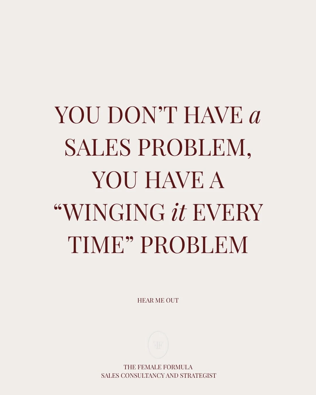 If someone hasn&rsquo;t told you yet &ldquo;just be yourself&rdquo; is not a sales strategy &hearts;️ 

A sales process isn&rsquo;t about scripts or pressure tactics - it&rsquo;s about knowing what happens after someone shows interest, so you&rsquo;r