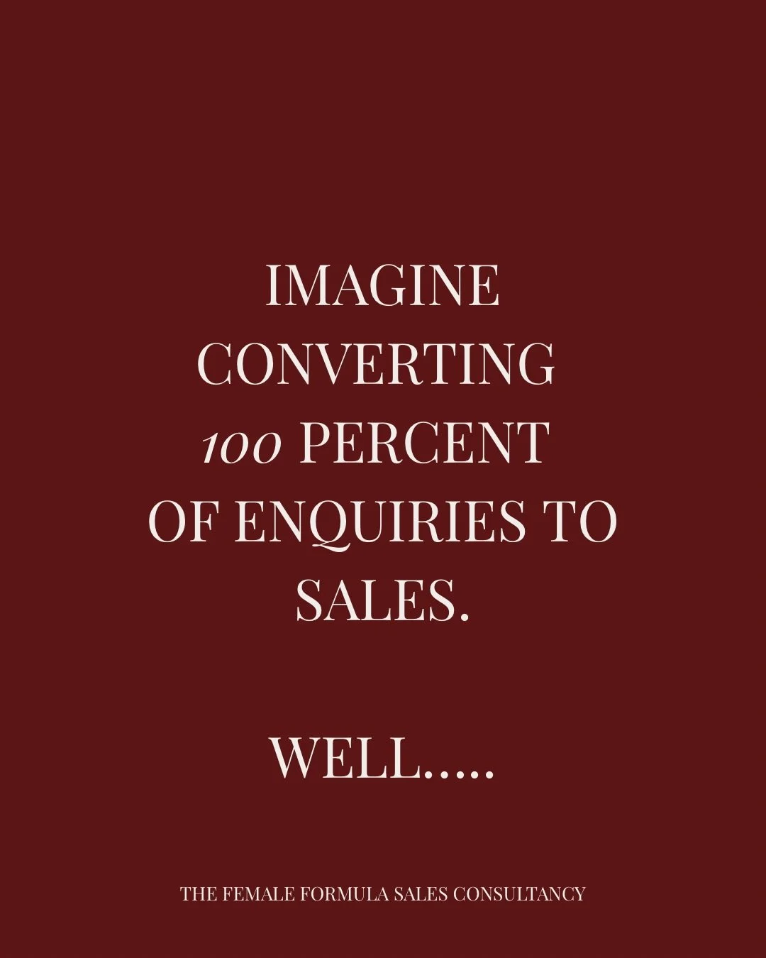 💯 of consultations converted to sales after our training last week.

What changed? 

1. We started asking more of the right questions so we could understand what the client wanted.

2. We reframed the close, so it naturally led to a sale.

How would