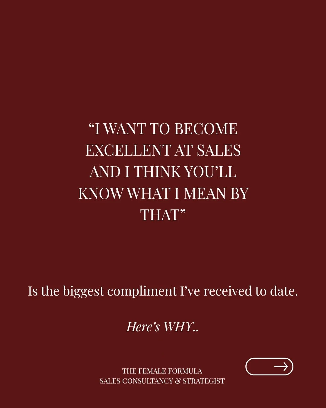 Being excellent at sales isn&rsquo;t always what you think. 

It&rsquo;s not about the hard close, aggressive tactics and winning at all costs. It&rsquo;s about intuition, guidance and understanding. I stand by it, women do this better than men.

The