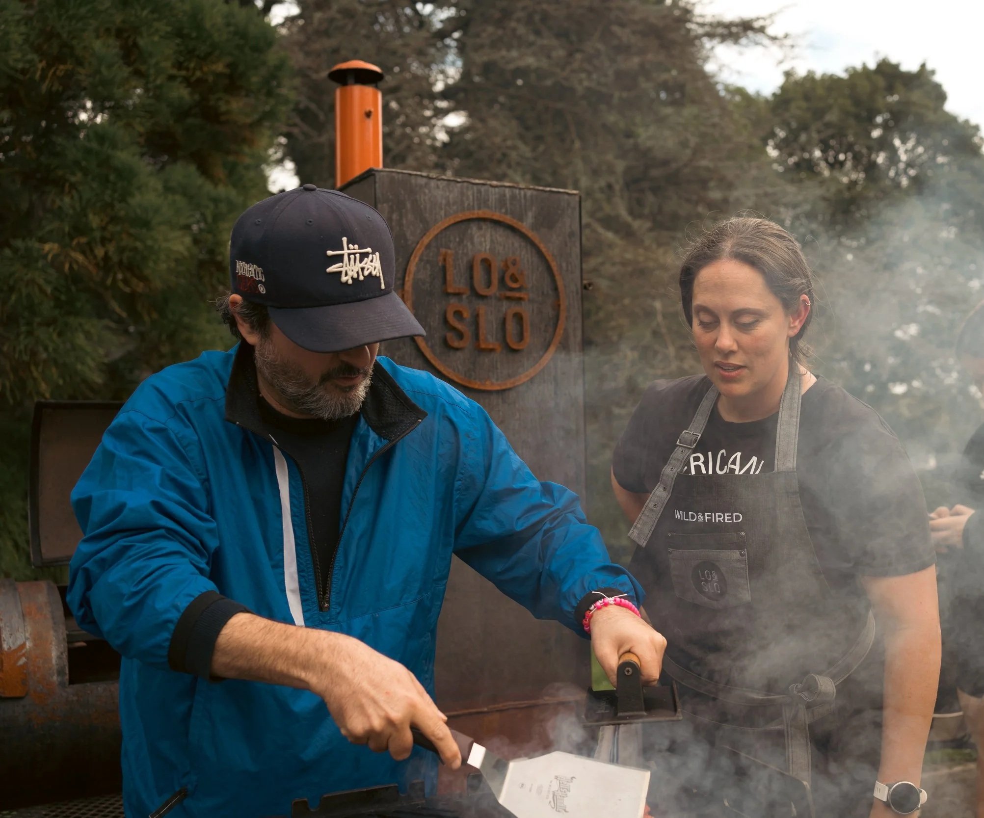 Live-fire cooking with Emily McCorkell at a Lo & Slo and Wild & Fired event, Derry, Northern Ireland