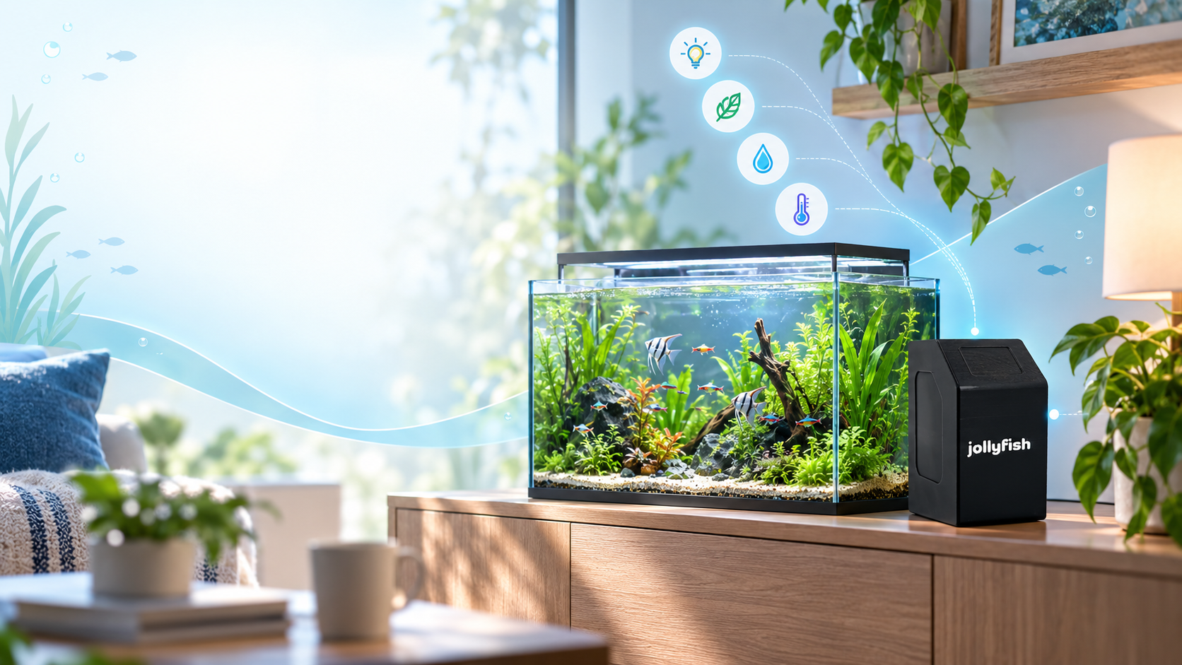 Aquarium system and selected equipment illustration