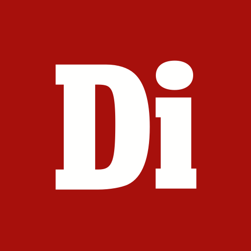 Red background with the white text "Di" in the center.